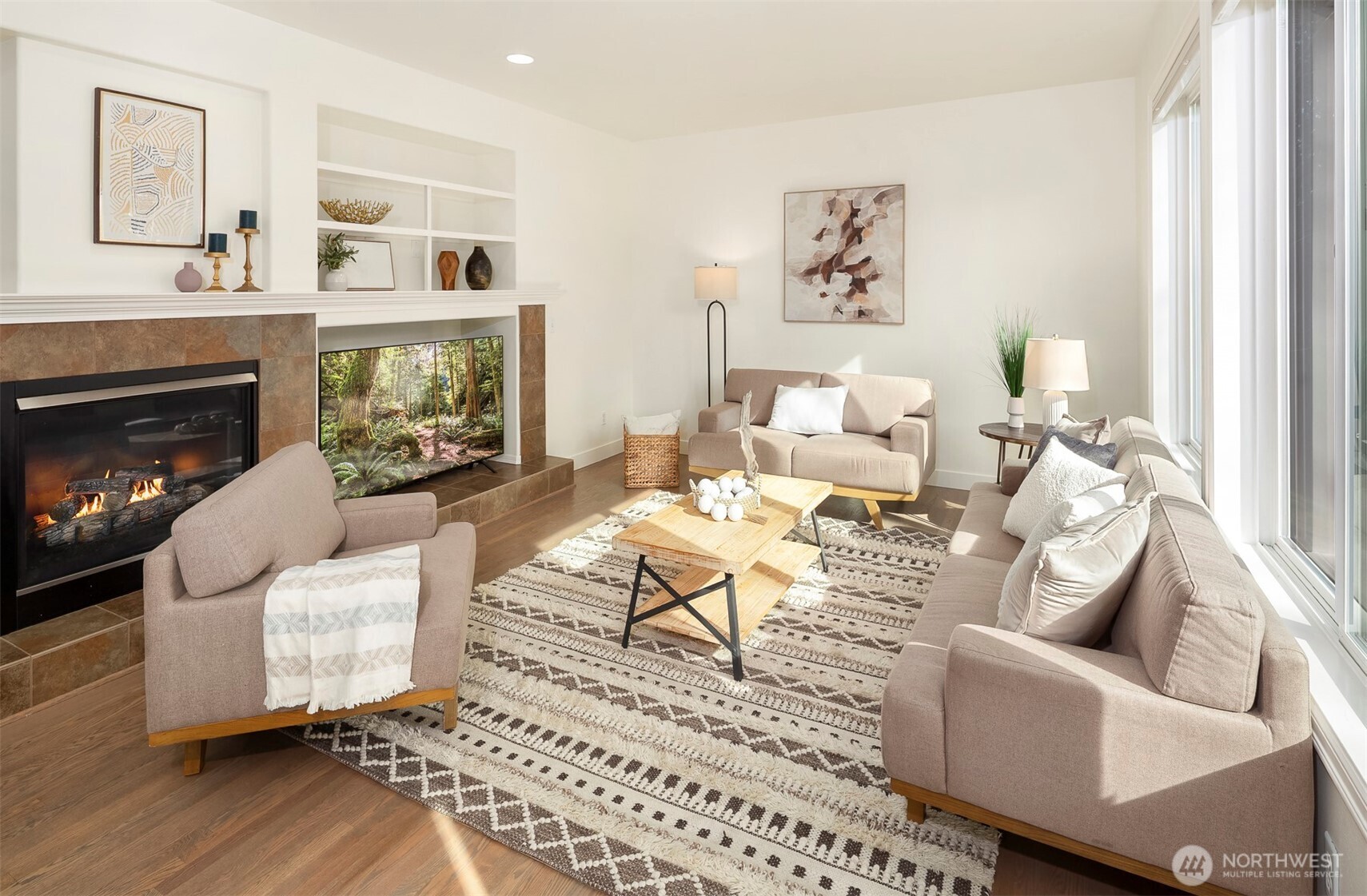 Gas fireplace for those brisk winter days