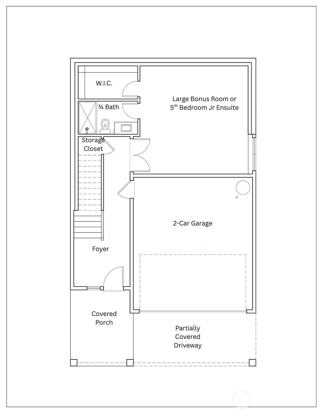 Spacious main floor with huge gourmet kitchen, Great room bedroom/office and 3/4 bath.