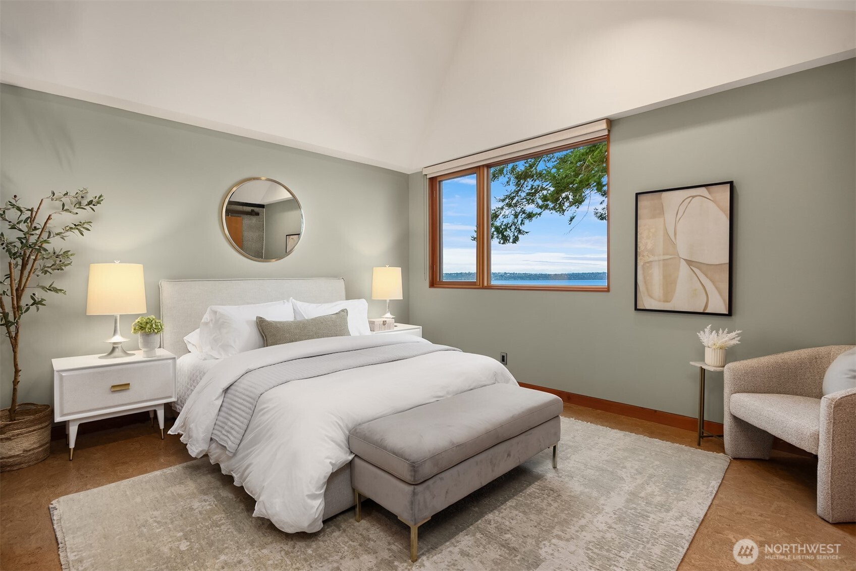 Main house Second floor landing office and door to growing roof patio