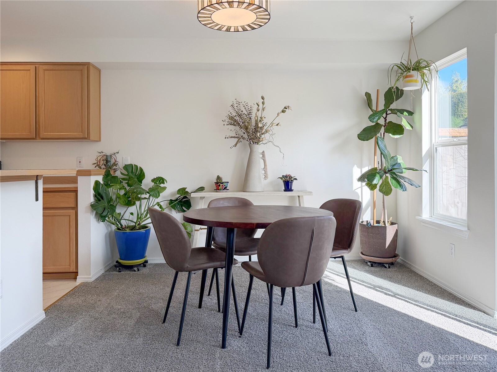 Dining room with backyard access