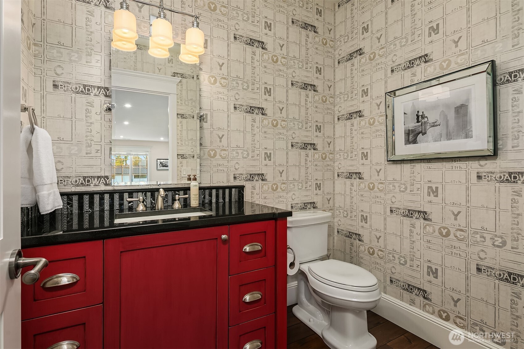 Upper level half-bath