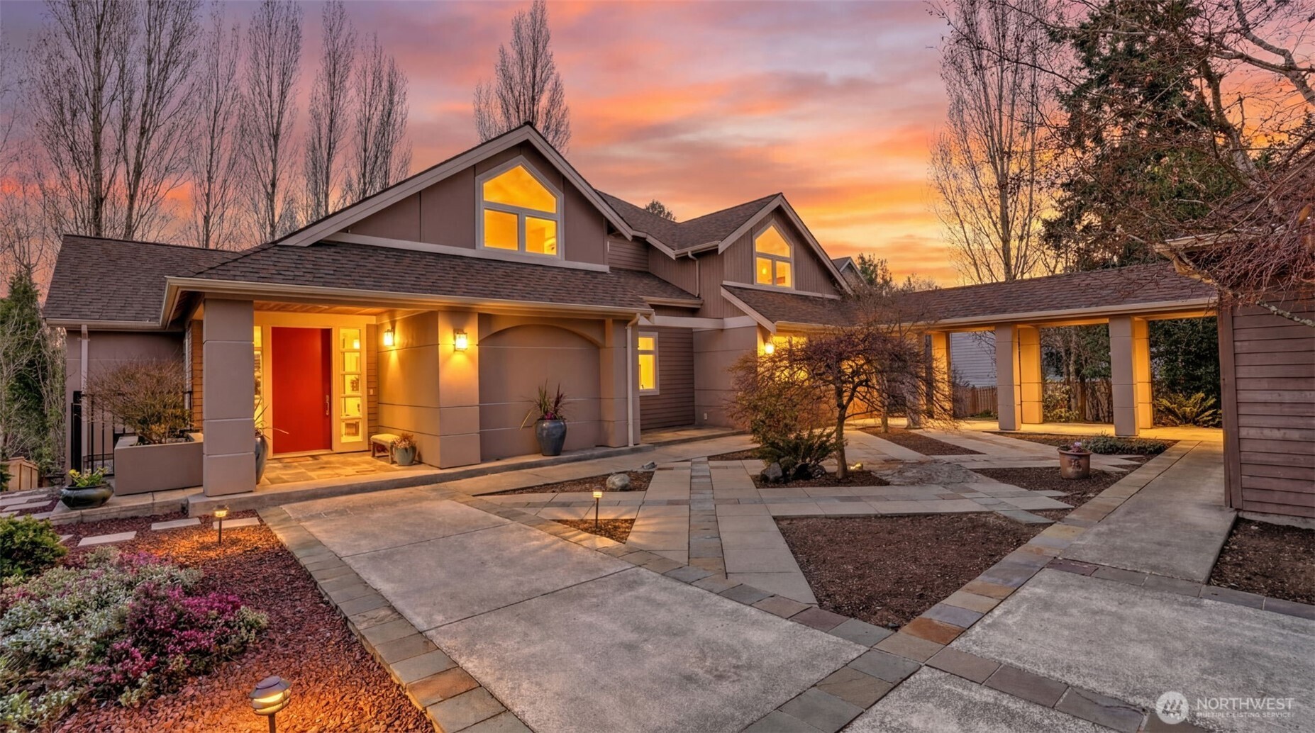 Home on the end of a private drive with plenty of parking.