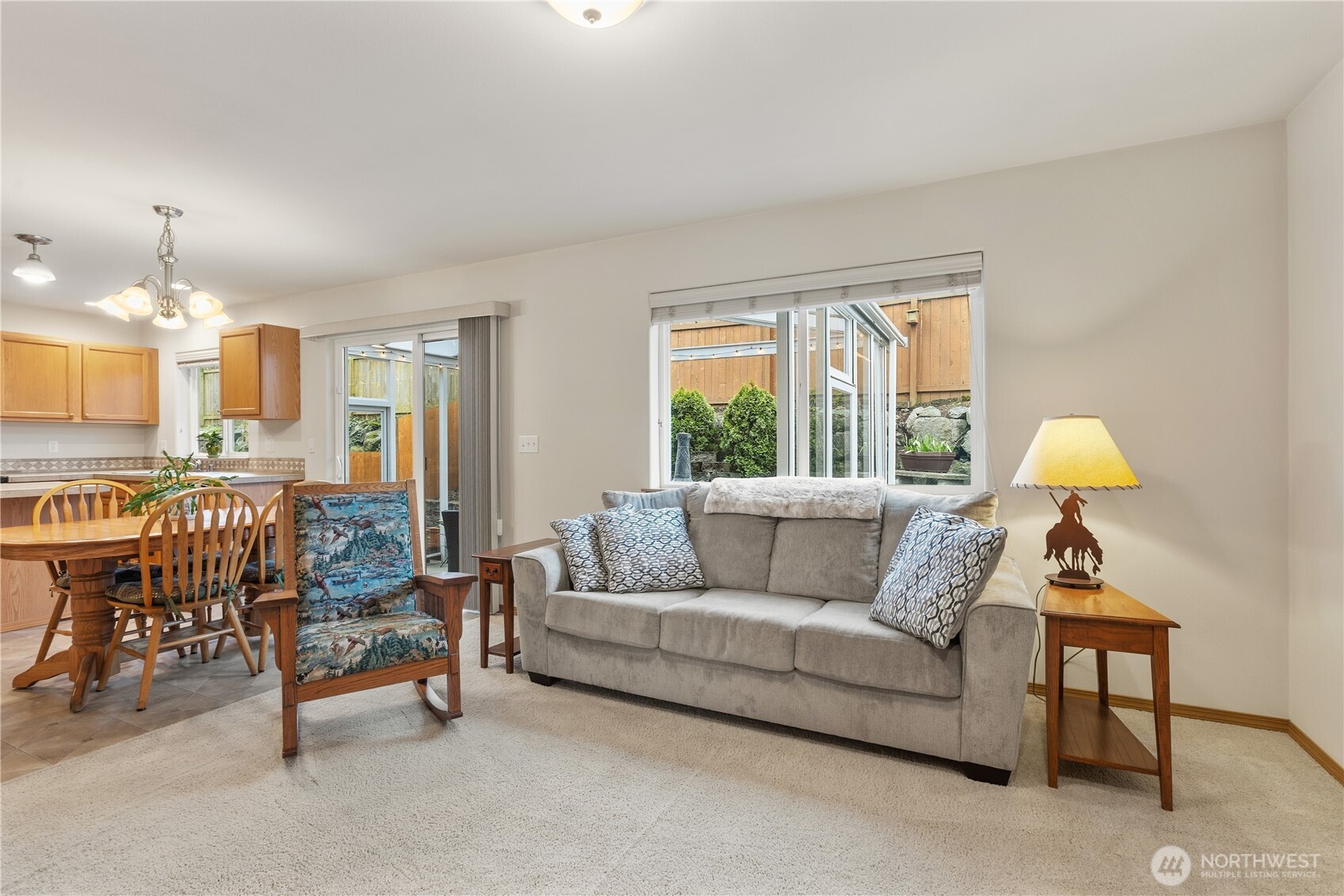 Large windows make this open concept home light and bright!