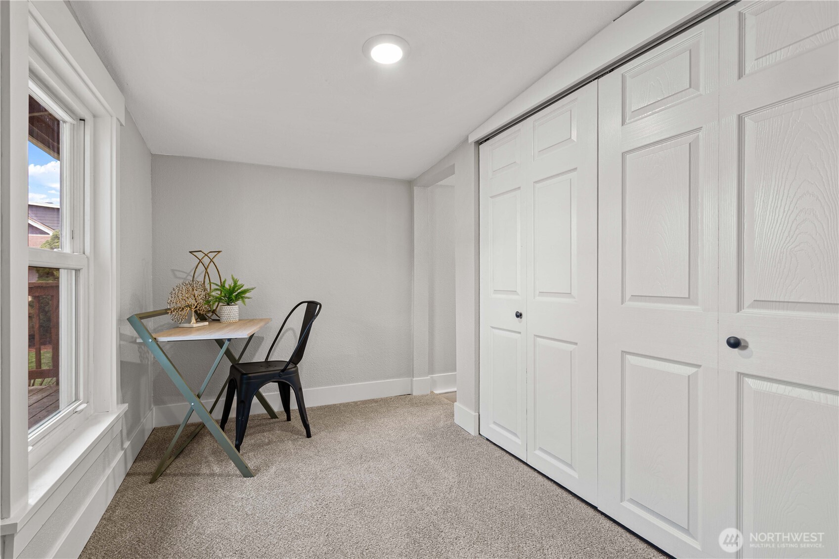 Off the Den, inside the closet is the Laundry Room.