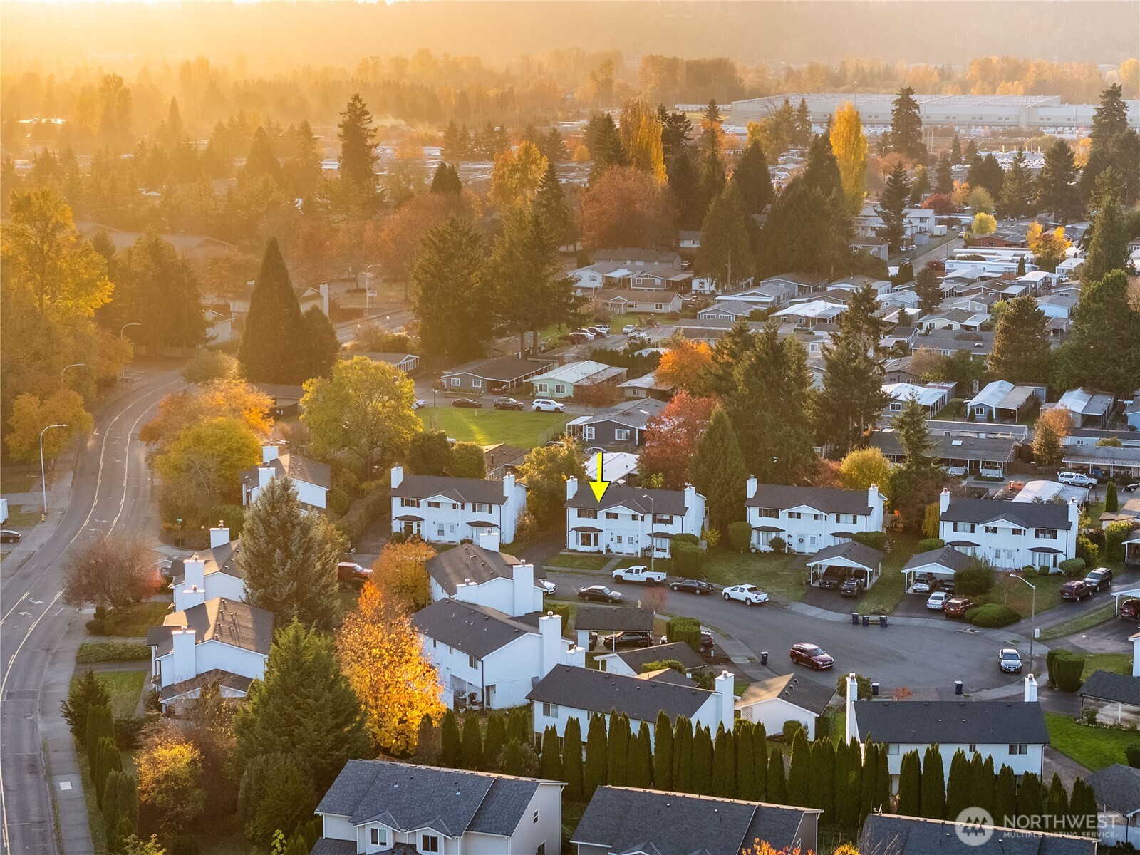 Aerial view of the location of home