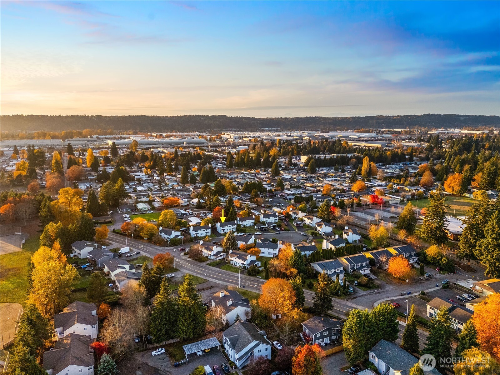 Aerial view of the location of home