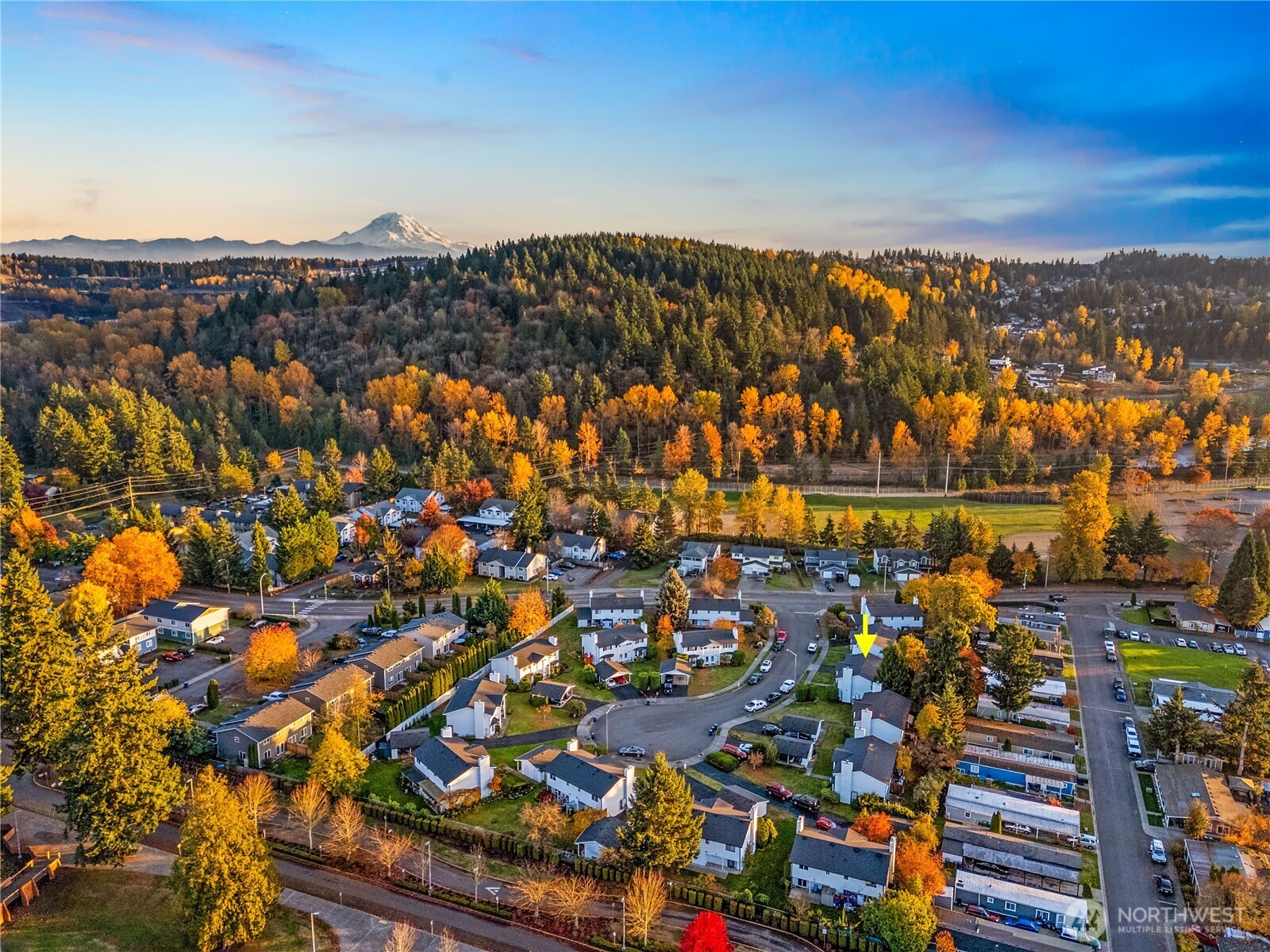 Aerial view of the location of home
