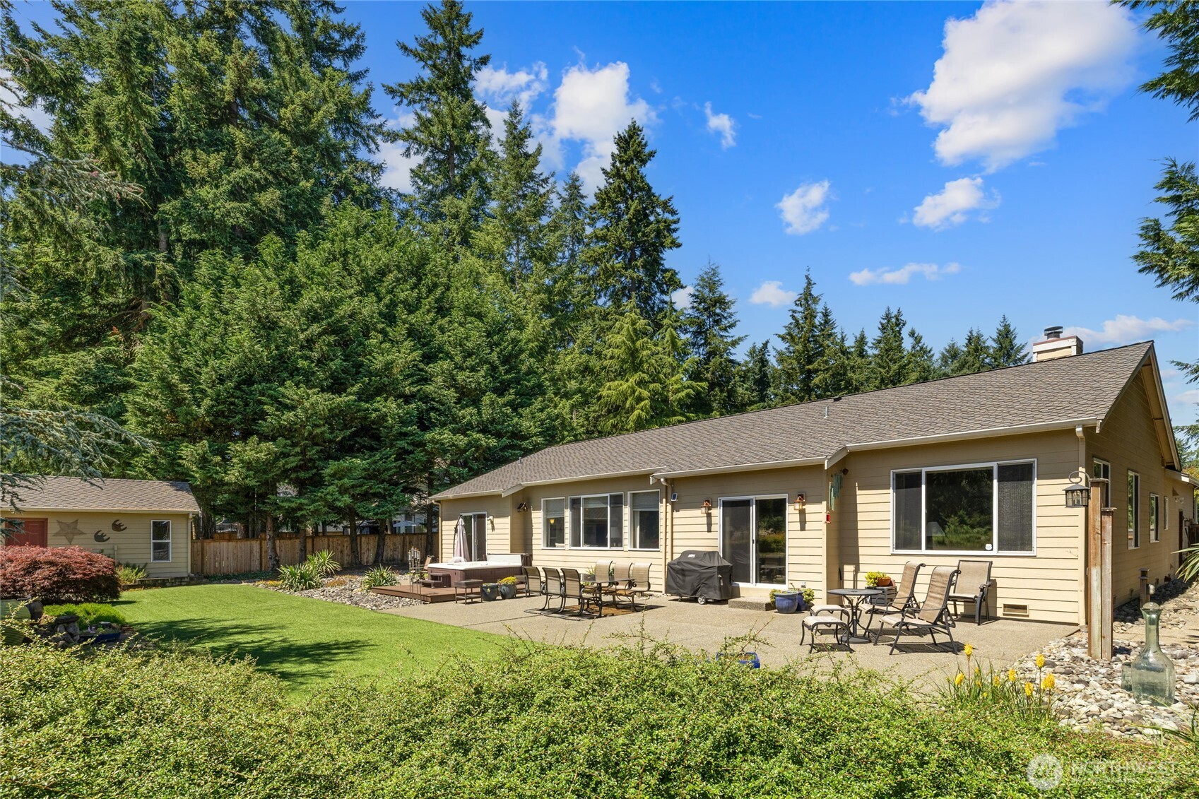 Imagine your morning coffee and evening wine views from your jetted spa tub!