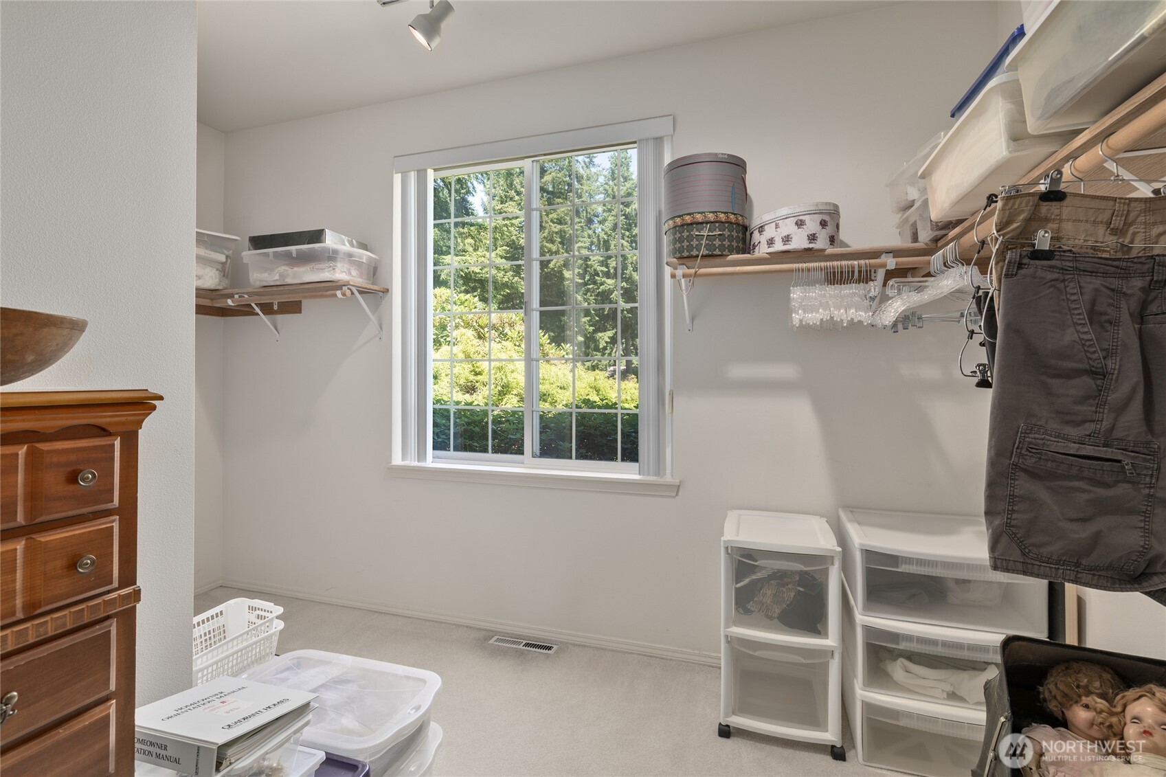 Extra Large dual sink vanity with soaking tub in primary bathroom.