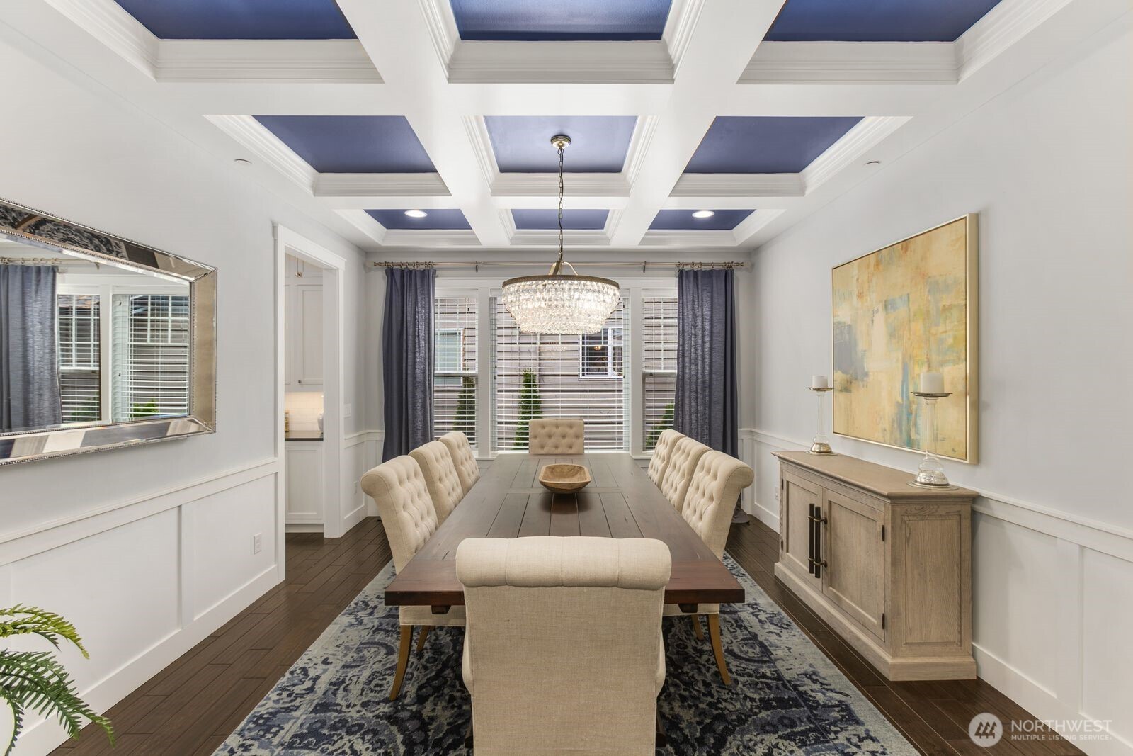 Elegant Coffered dining room