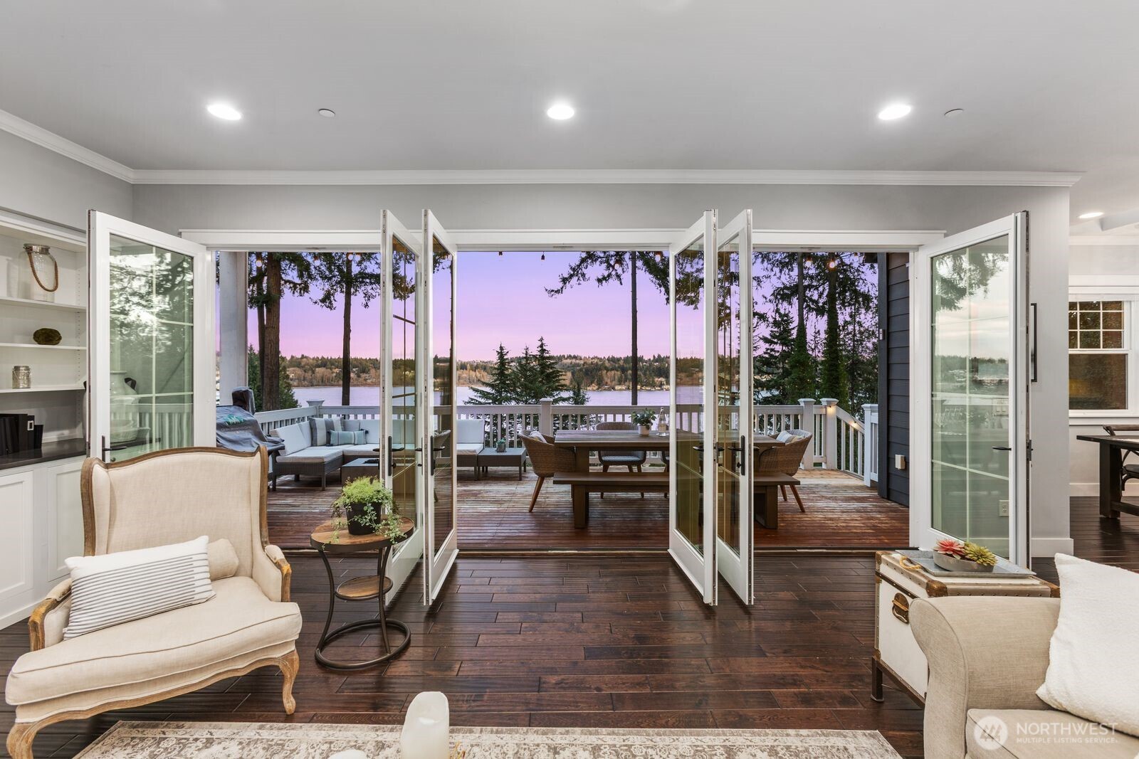 Open the french doors to flow to the deck and views