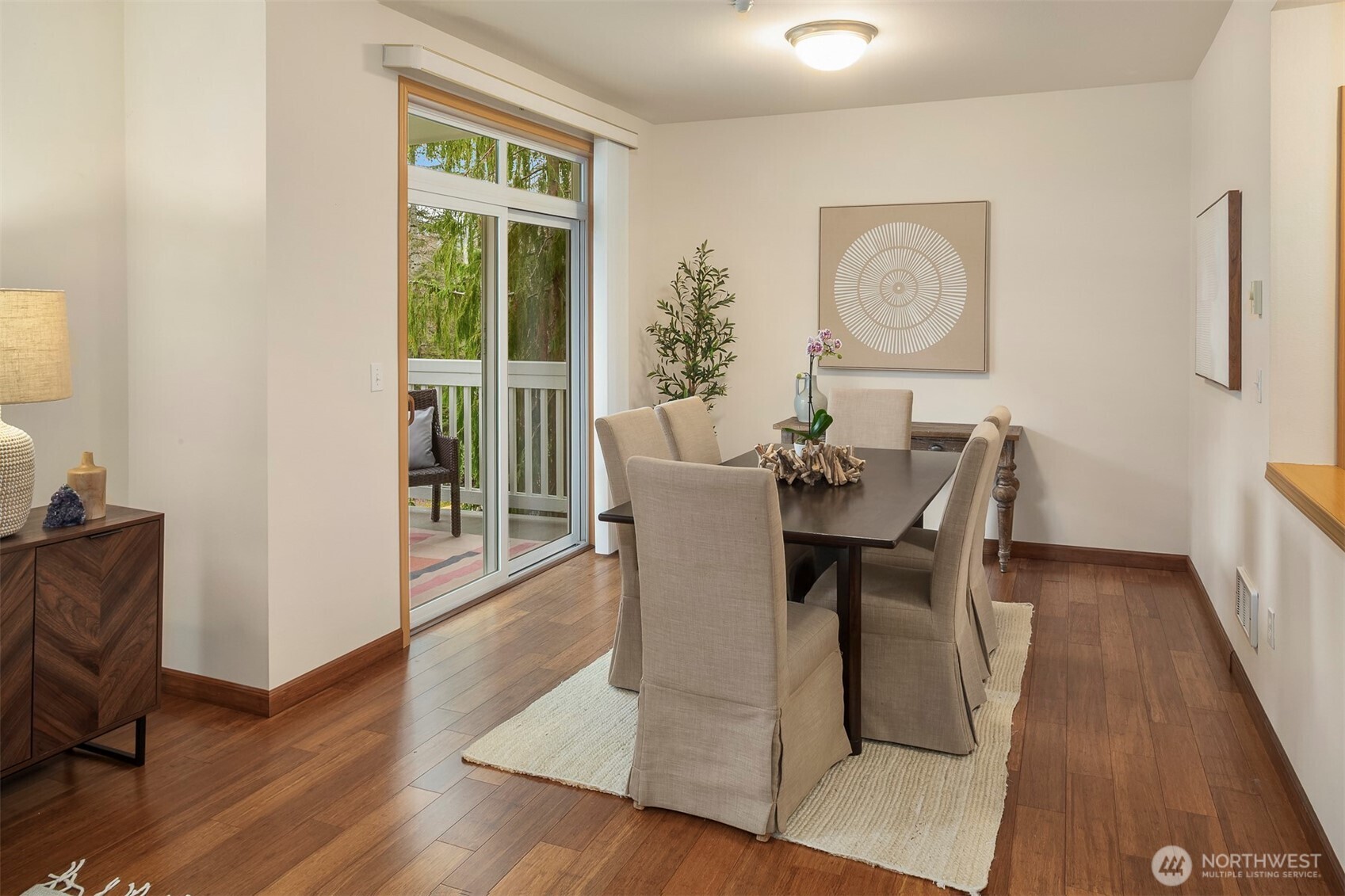 Peaceful, private covered deck - perfect for year-round relaxation and/or entertaining