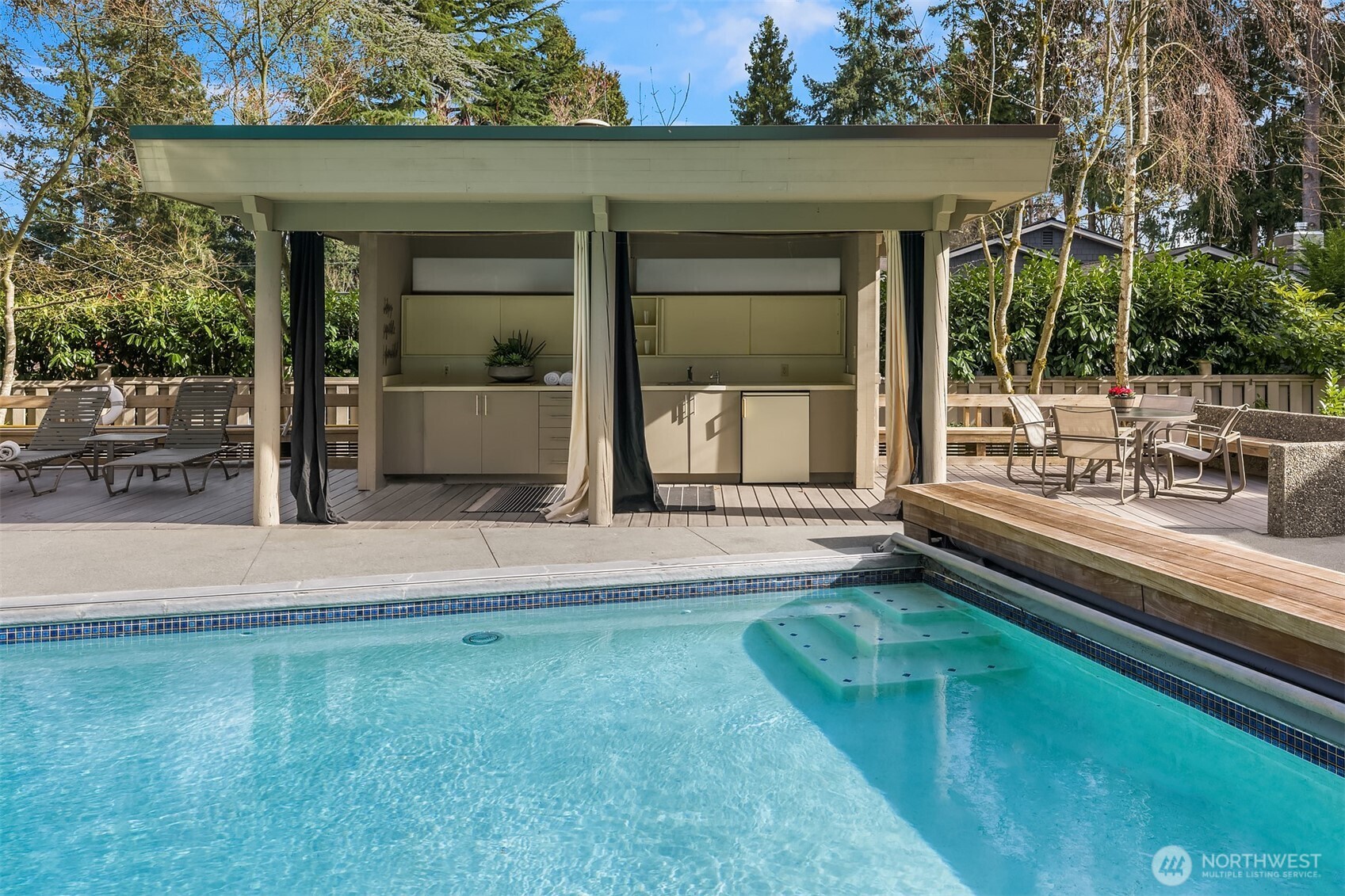 Pool cabana perfect for entertaining!