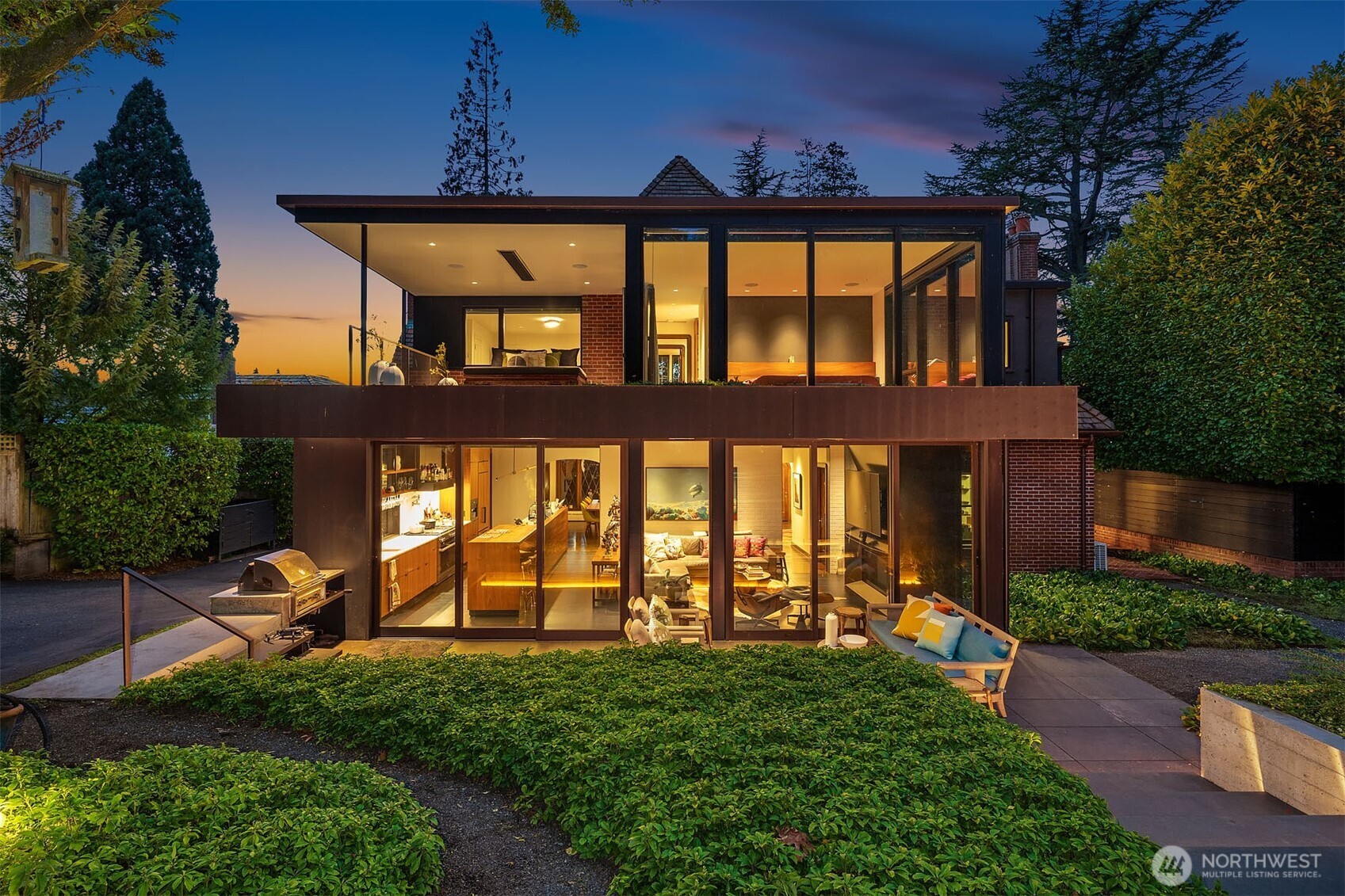 The back of the home - a stunning glass conservatory
