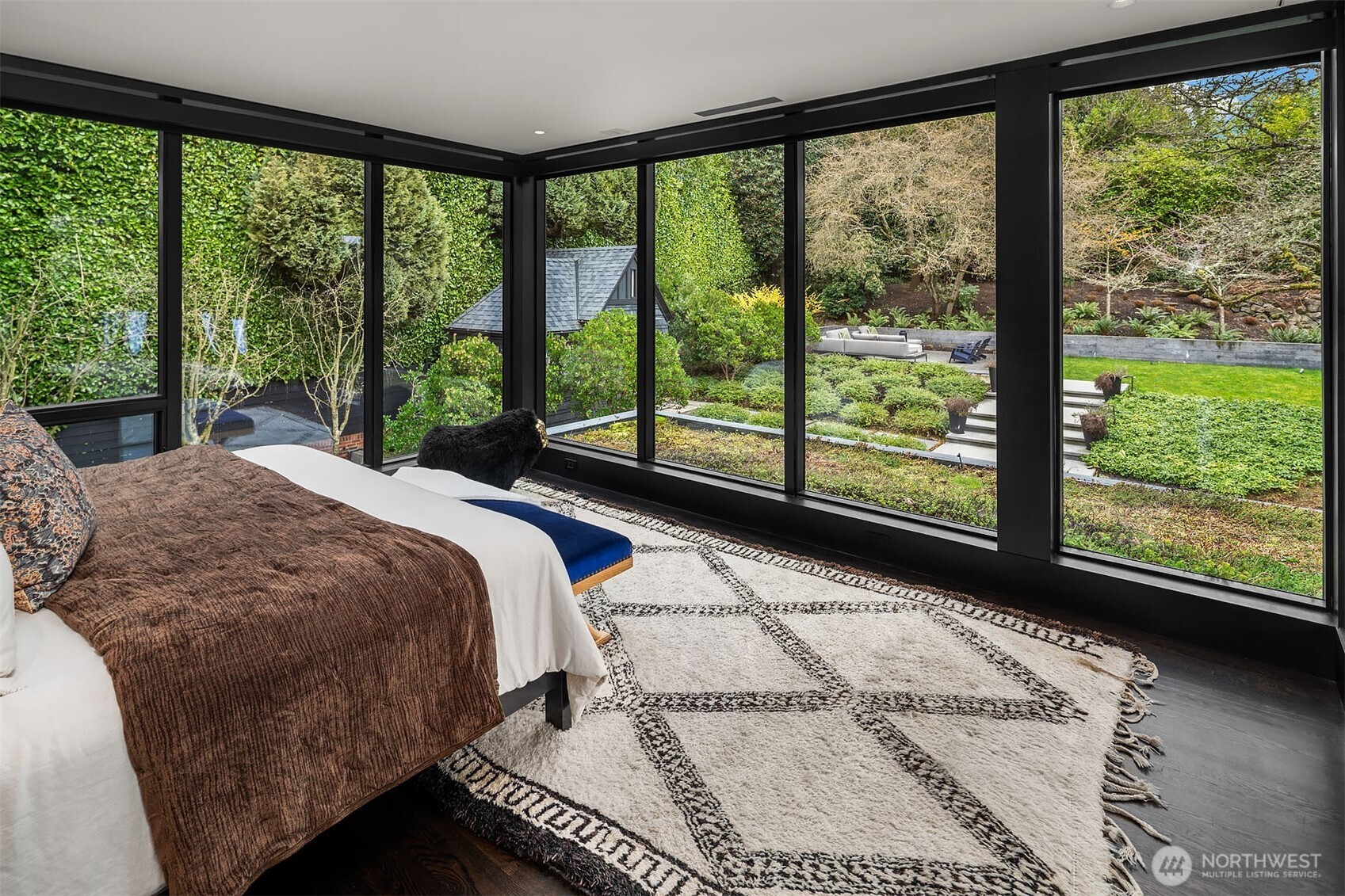 Glass enclosed primary suite