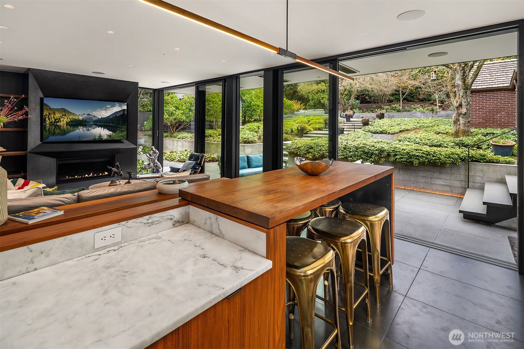 Bar stool seating for informal living