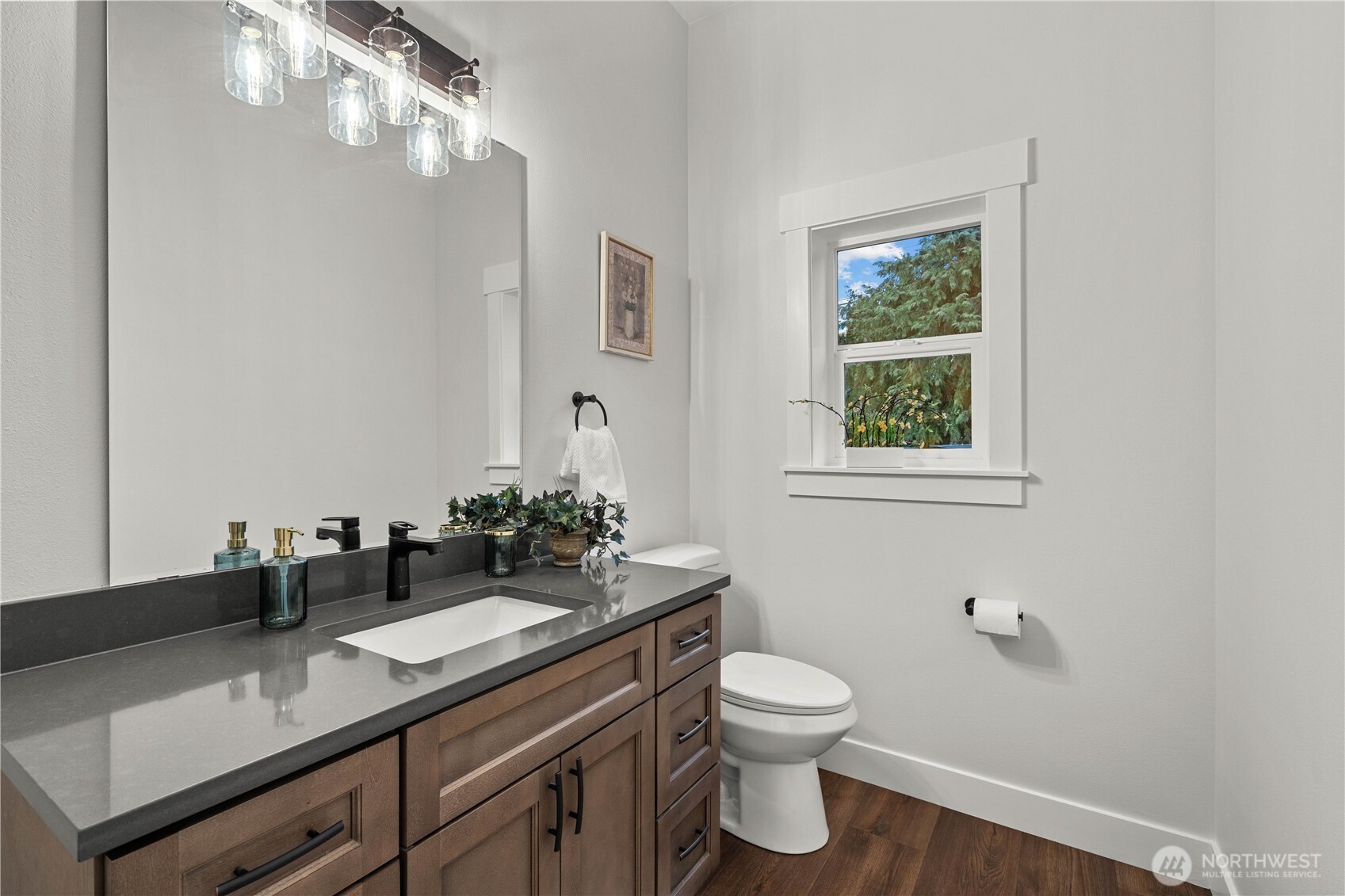 Convenient Main Floor Powder Room directly off the Mud Room Entry.