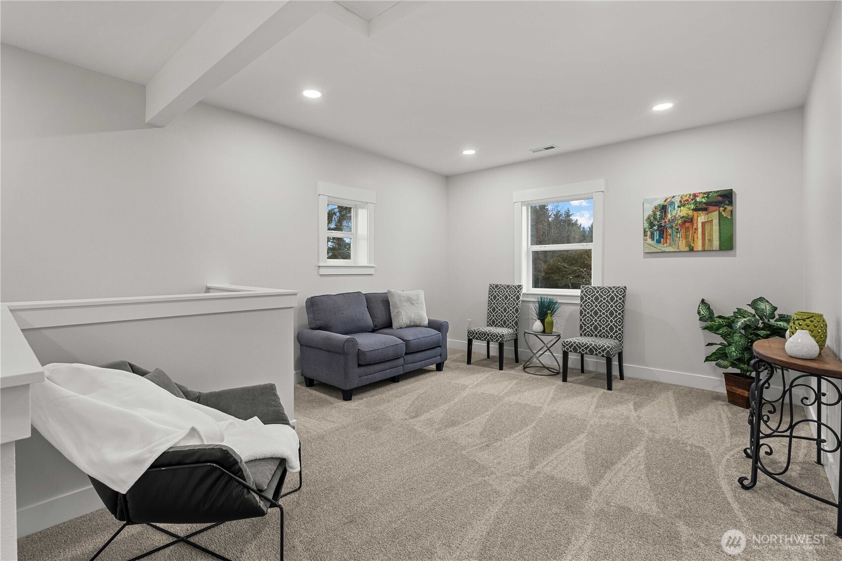 As you come upstairs, you'll find the Loft/Family Room