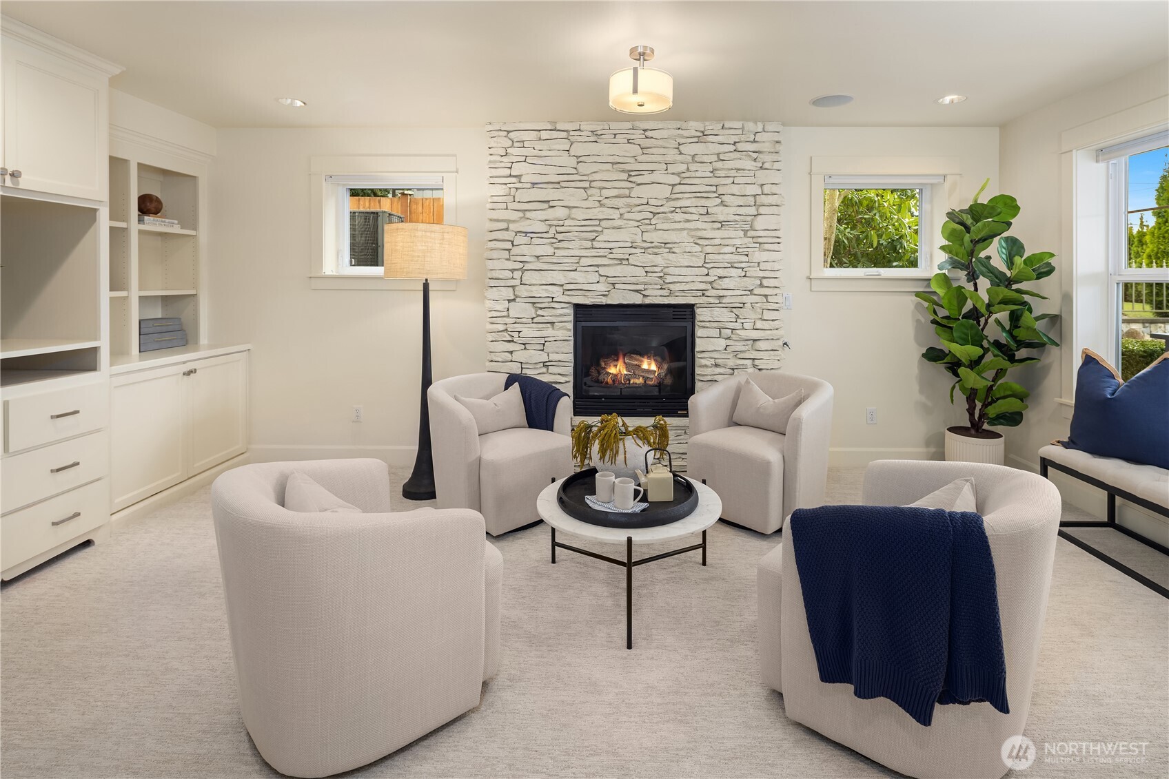 Built-in cabinetry in the bonus room