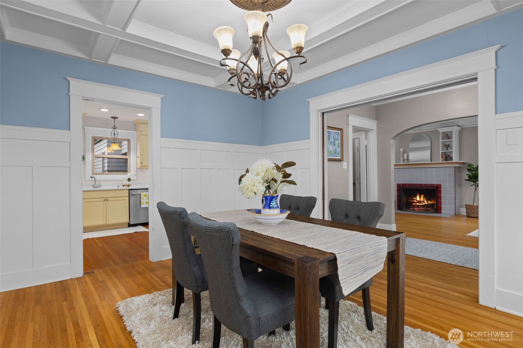 Access to the kitchen, and entry-way from the dining room.