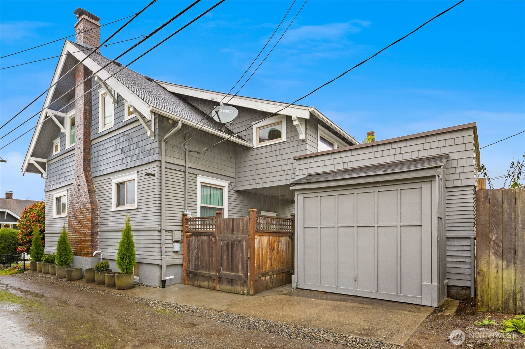 Alley access to the back of the home and garage.