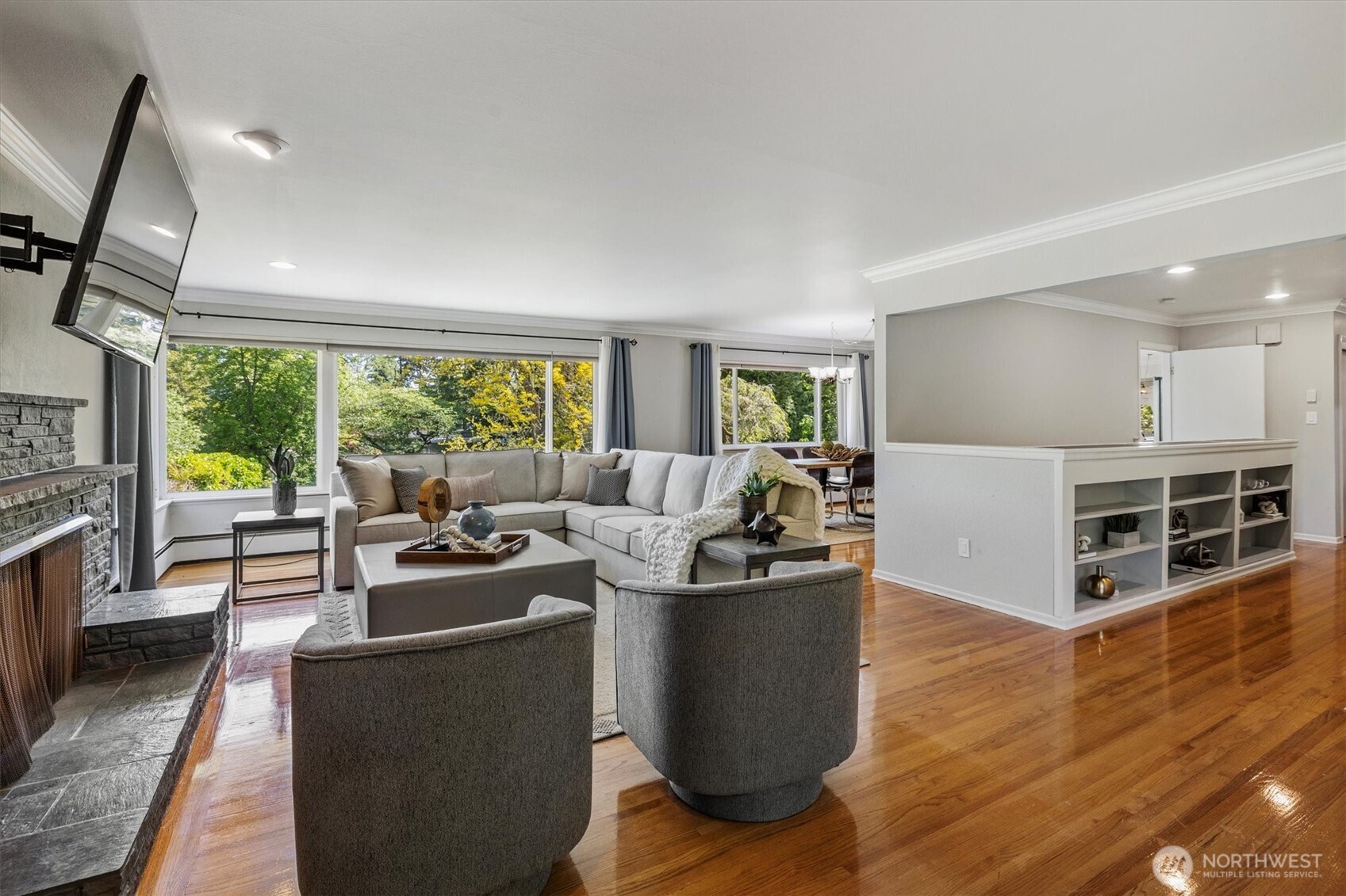View to back of property from Living Room on main floor
