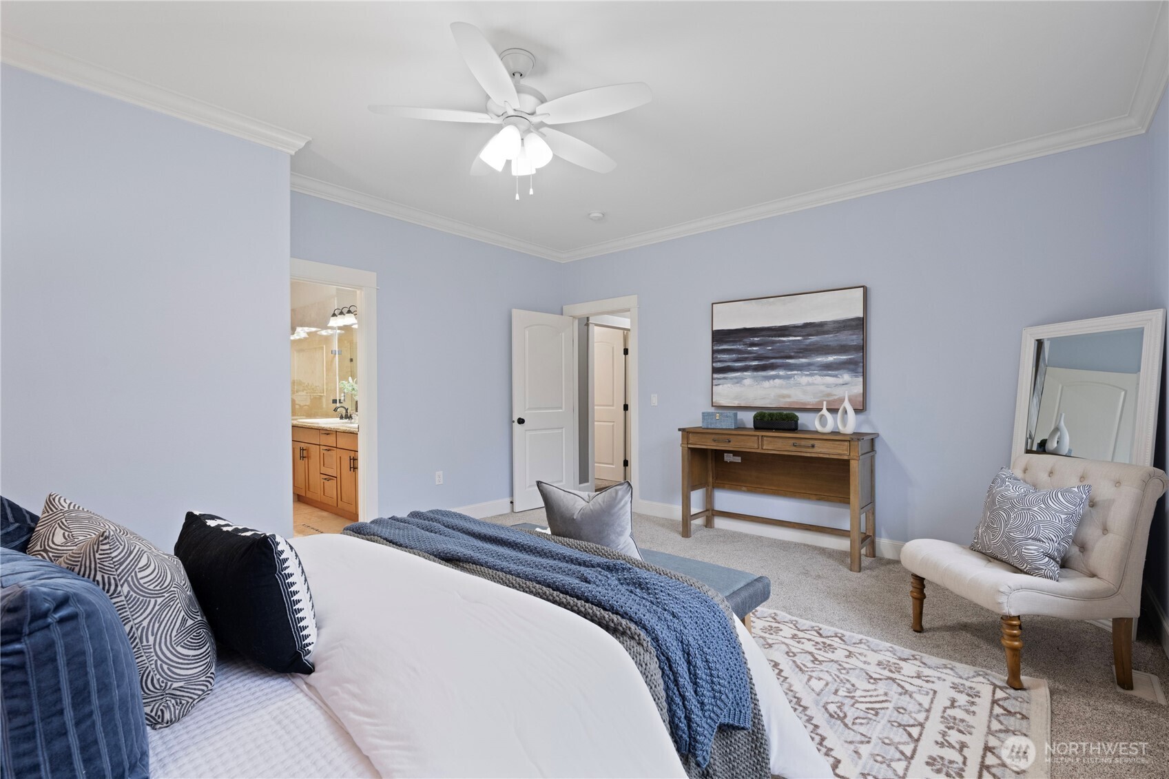 Comfortable dining room opens to the great room with 2-story ceiling fills the room with gorgeous natural light.