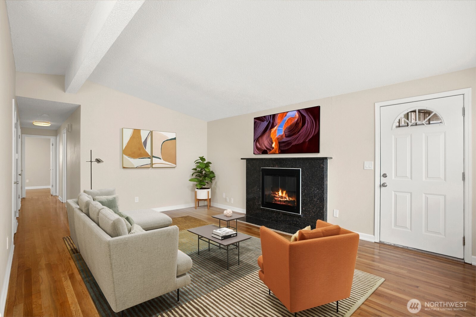 Living Room w/wood fireplace
