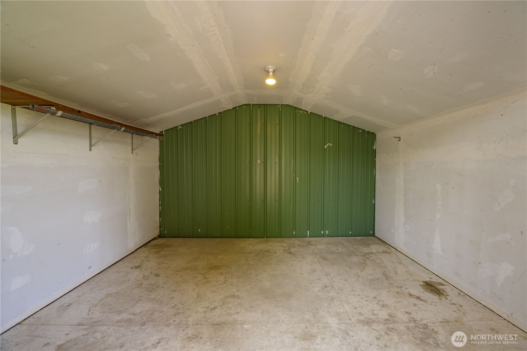 Shed on back of garage