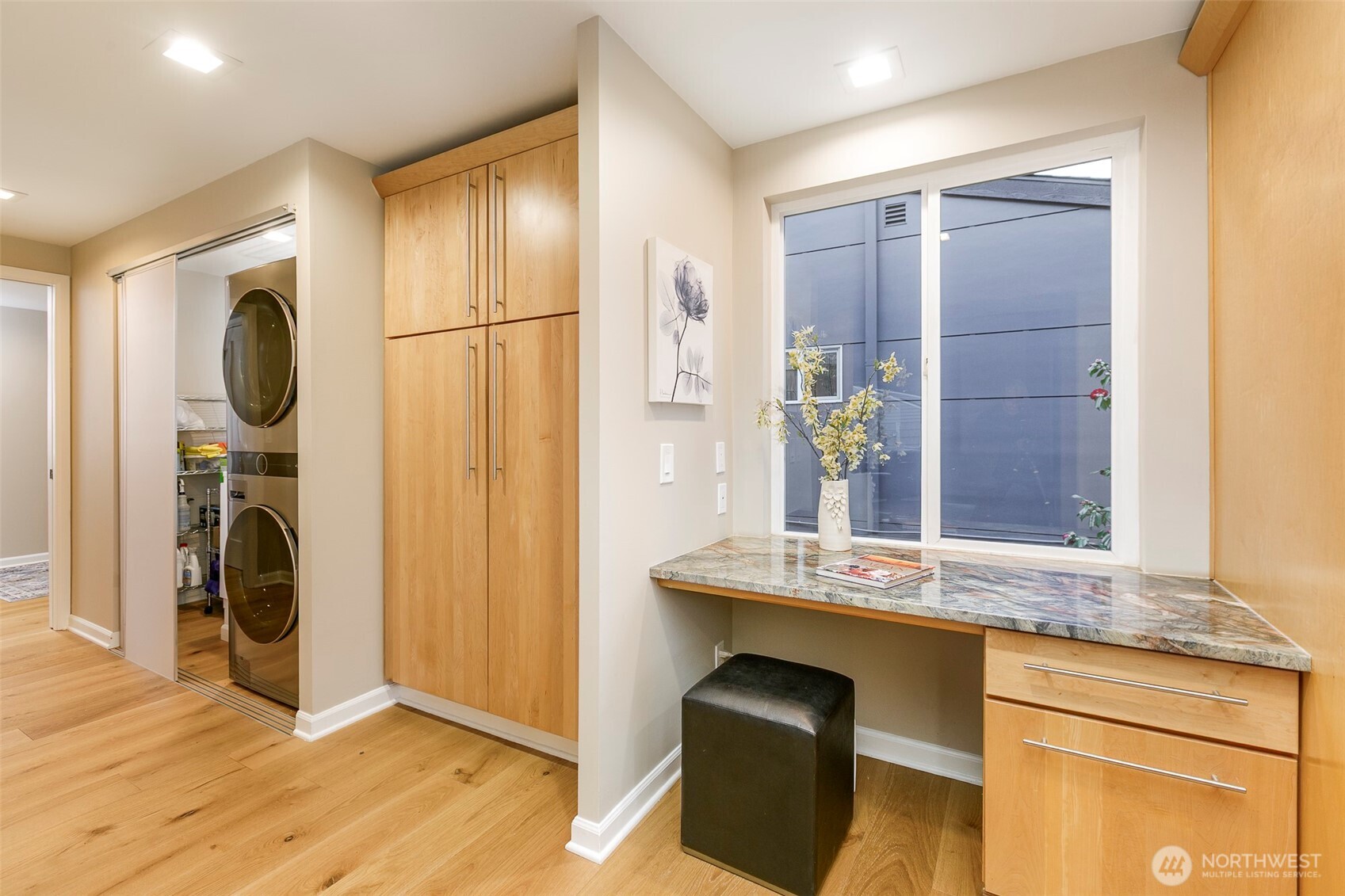 Built-In Desk, Pantry and Laundry Area