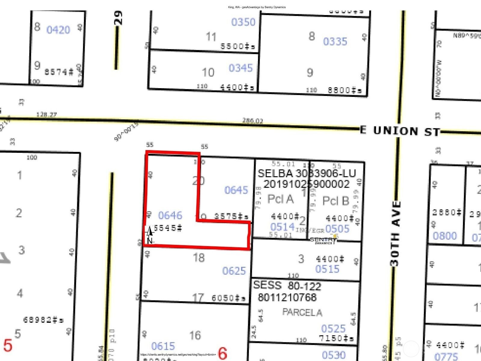 Lot was expanded by prior purchase of land in neighbor's backyard.  We currently have a garage in this area.