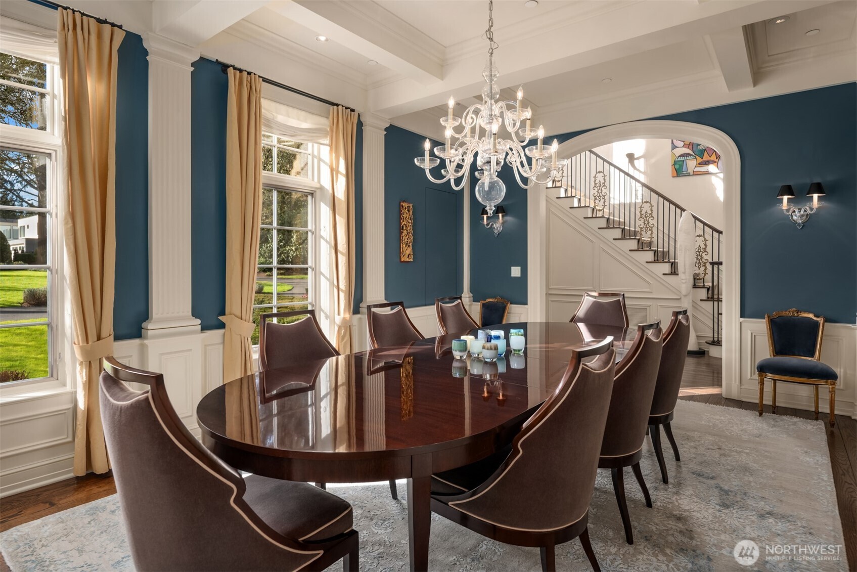 A dining room designed for hosting in style.