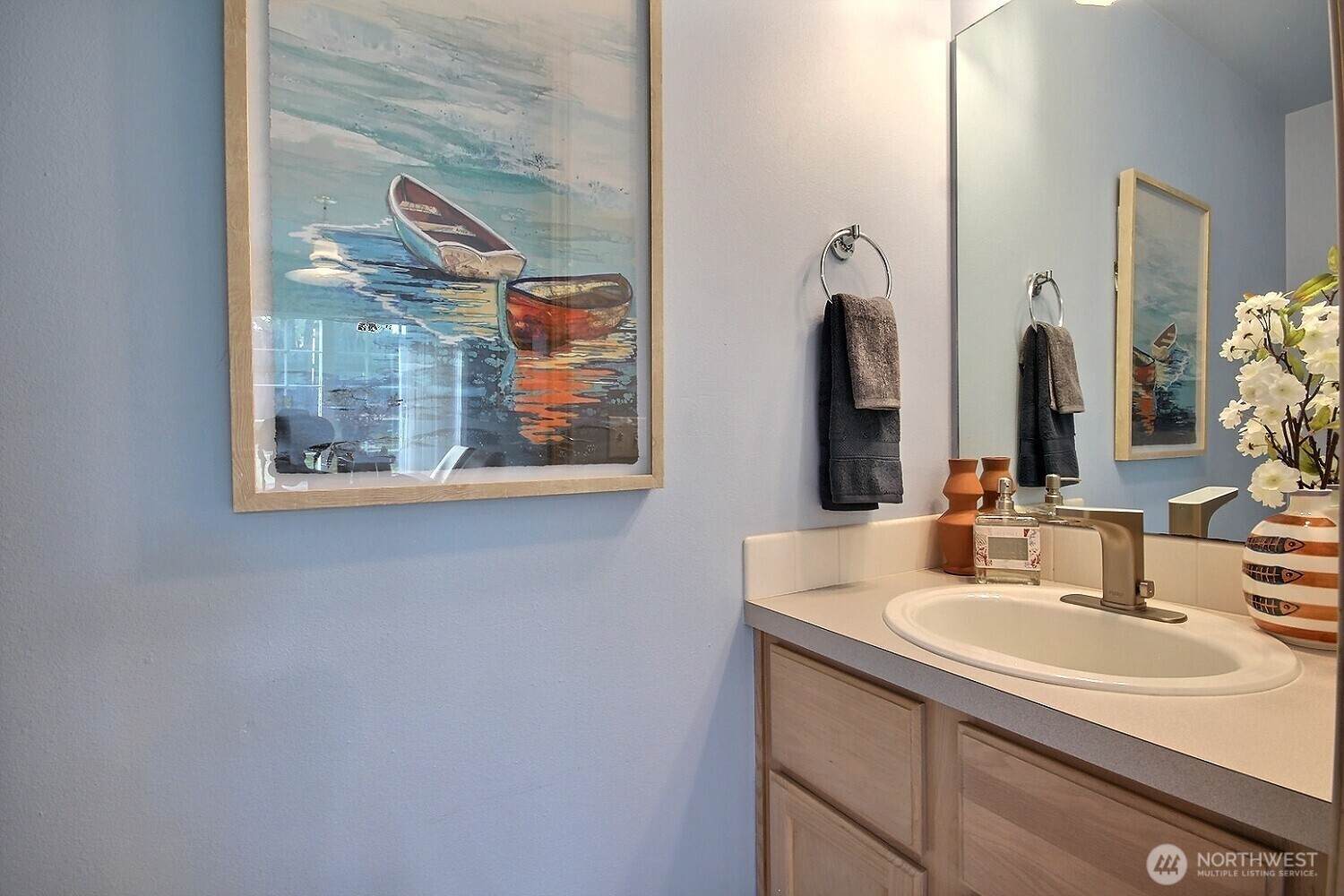 Convenient half bath on the main floor.