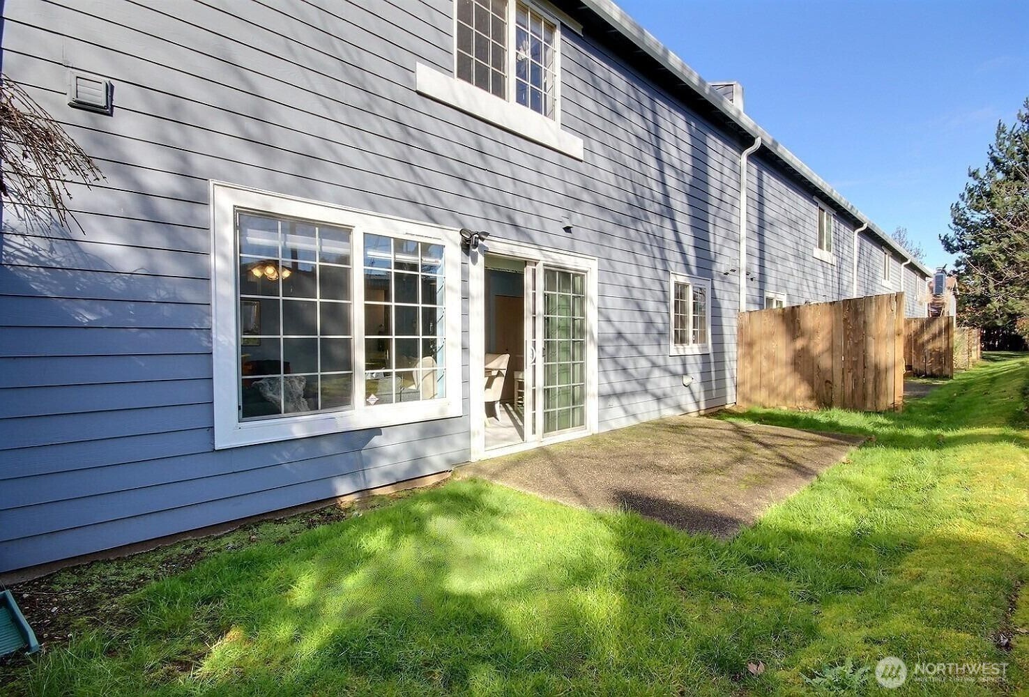 The level concrete pad is ideal for entertianing guests and barbeques.