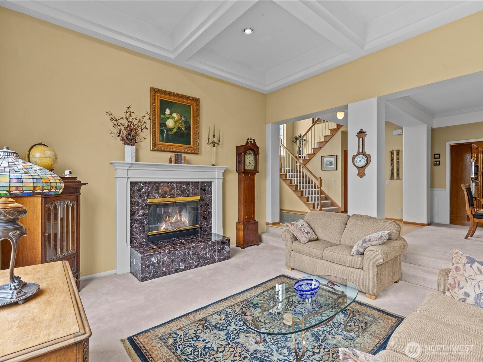 Living room with gas fireplace