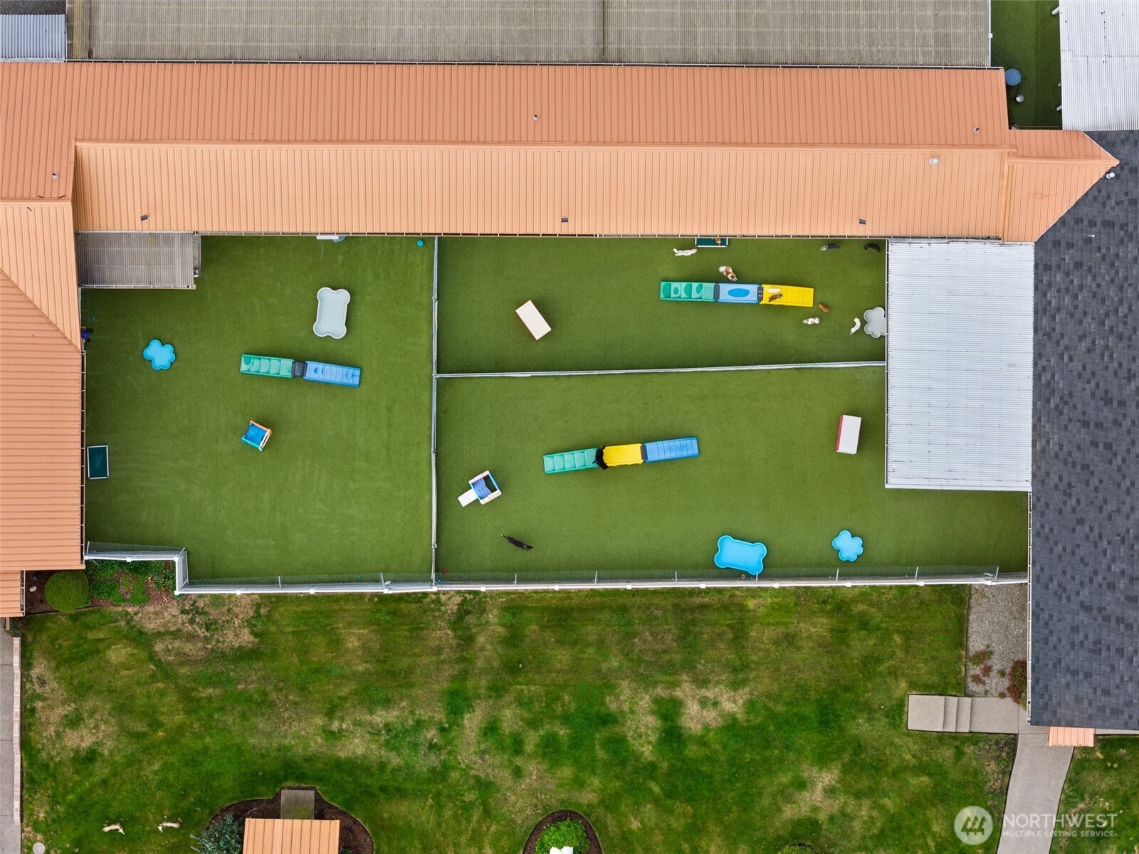 Another view of dog play grounds.