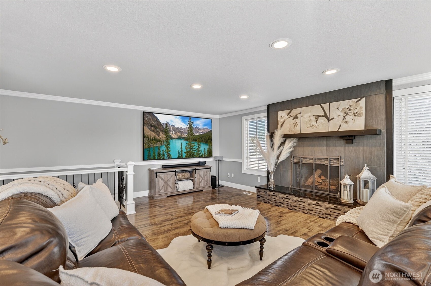 Lakeview deck with pergola framing serene water views and space to unwind outdoors.
