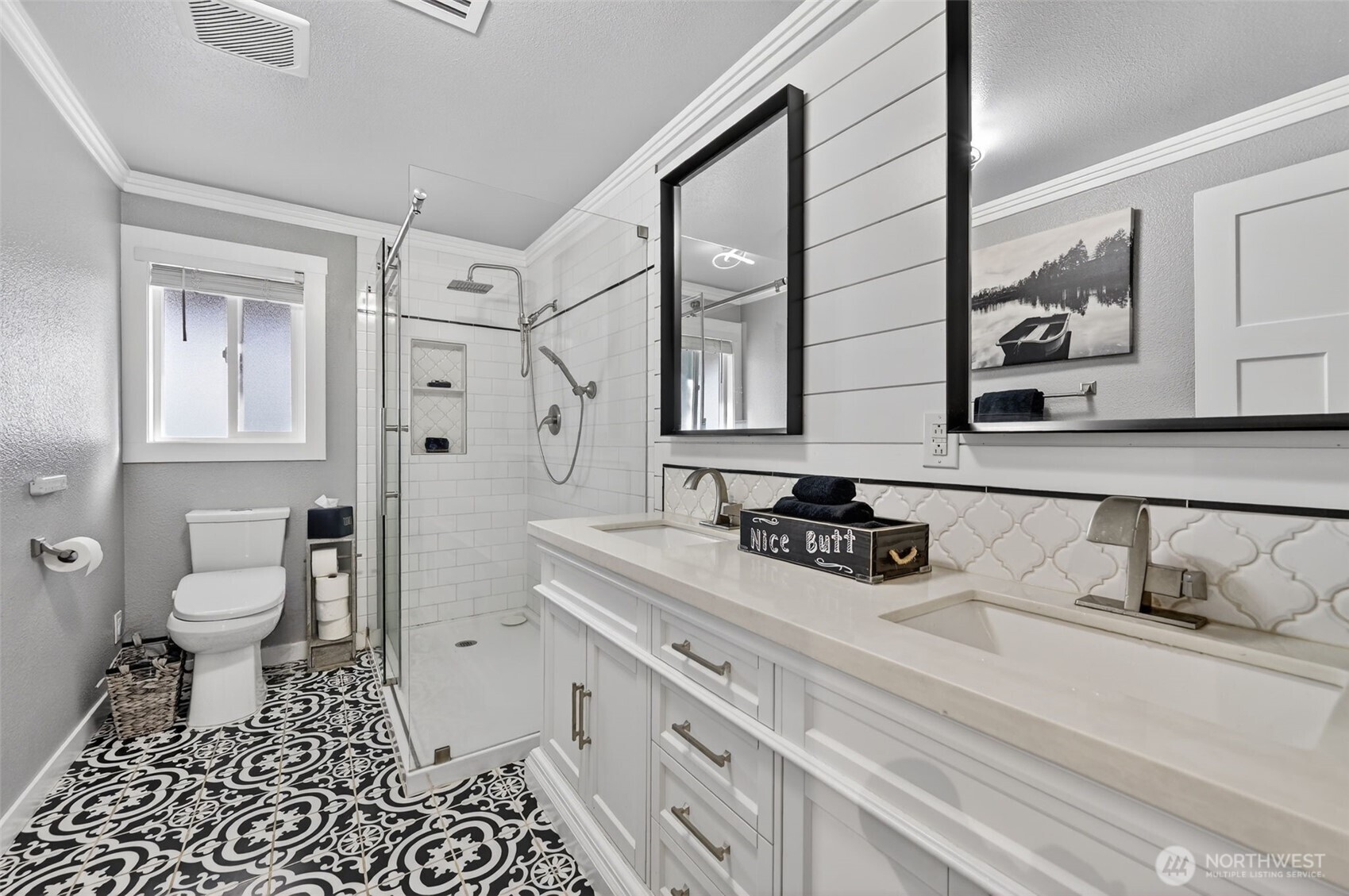 Finished lower-level flex room with recessed lighting, plush carpet. Thinking about short term rental? Easily fit two king beds for additional income.