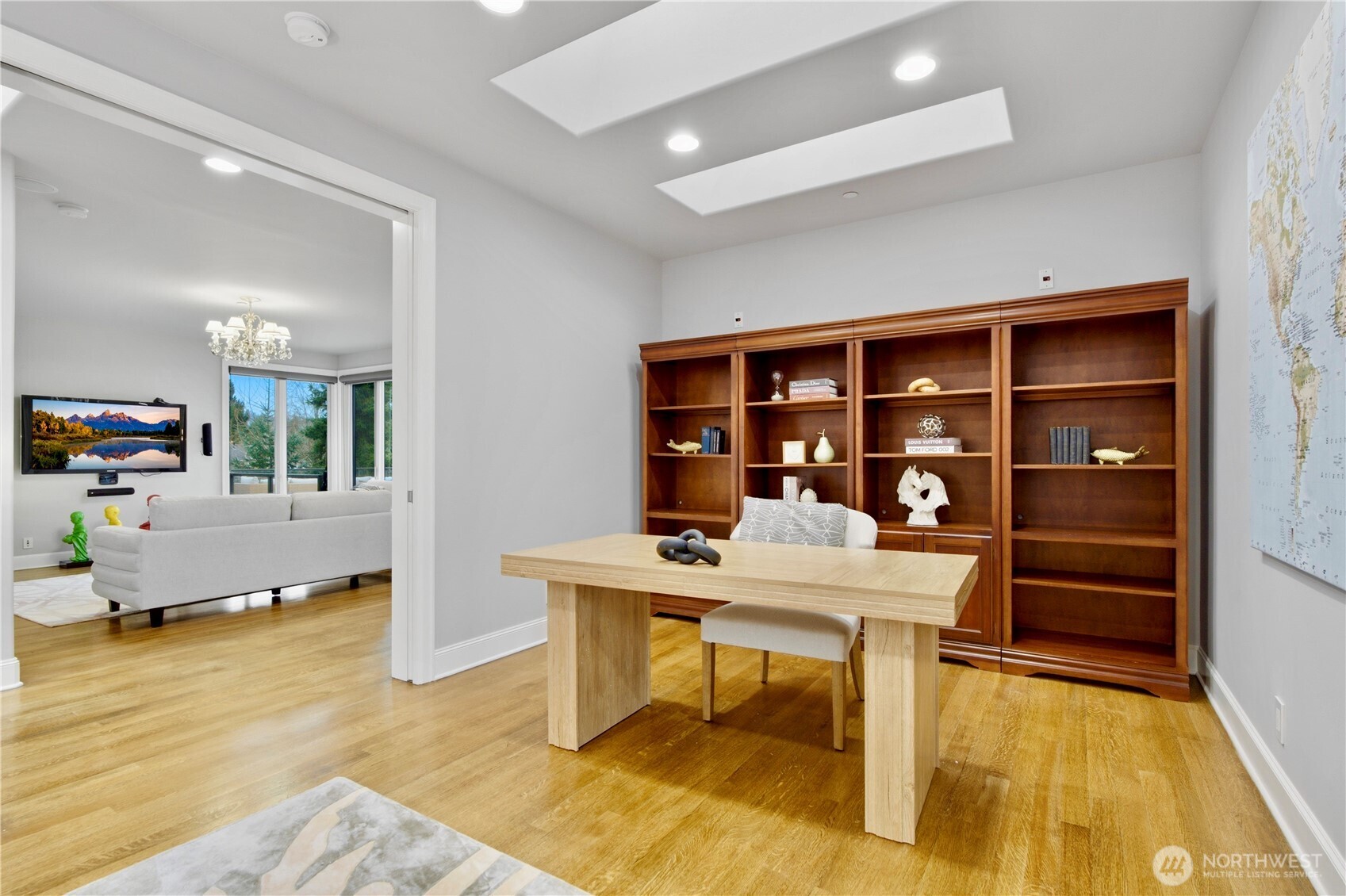 Second floor bonus room with pocket doors