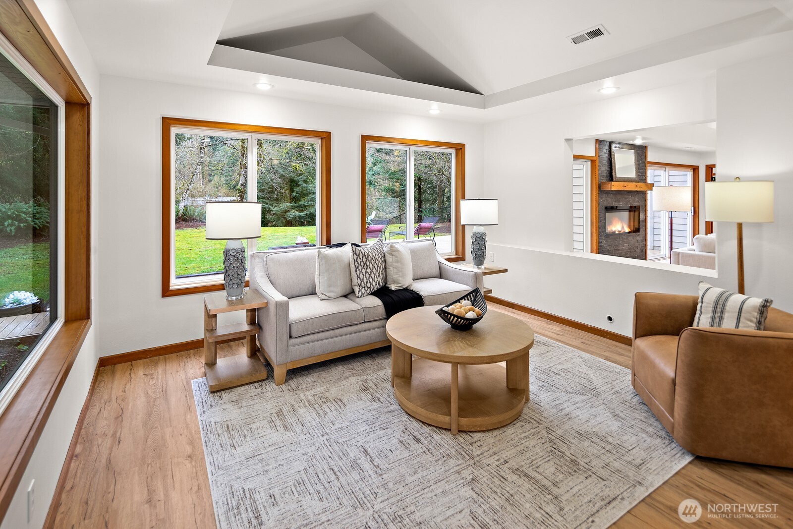 The family room off the kitchen is intimate and inviting!