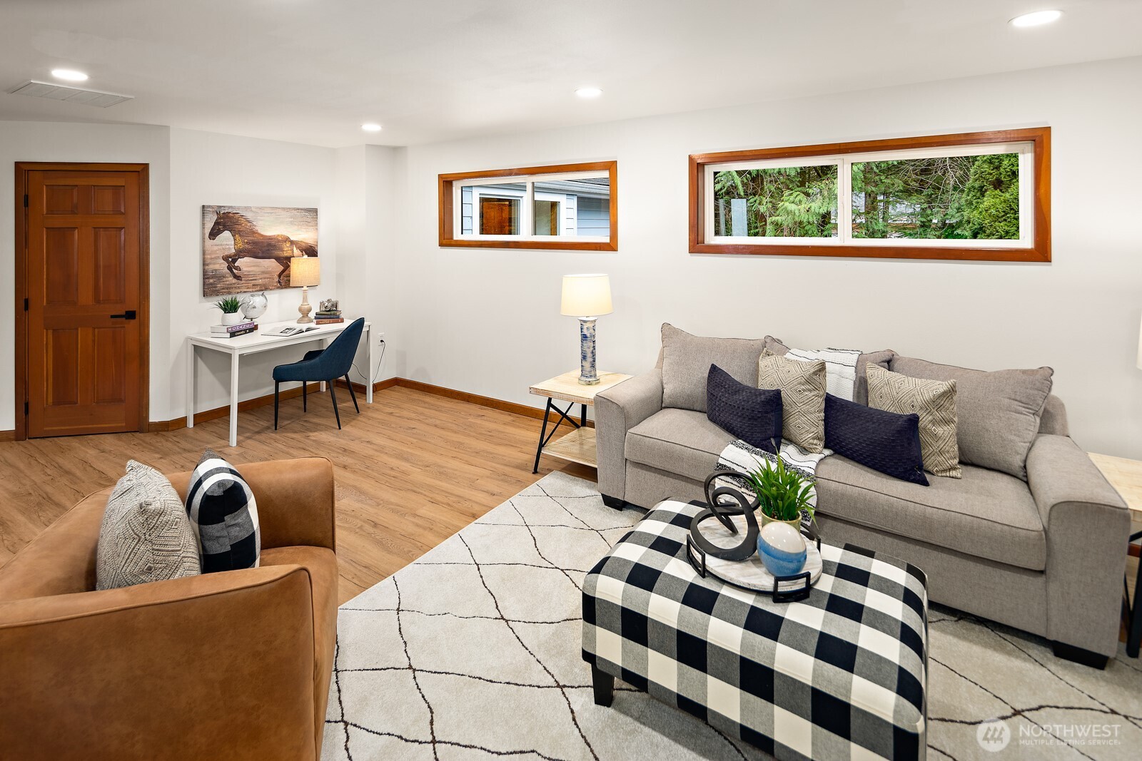 Another view of the bonus room  -  the French doors that enclose this room are just out of view to the left.