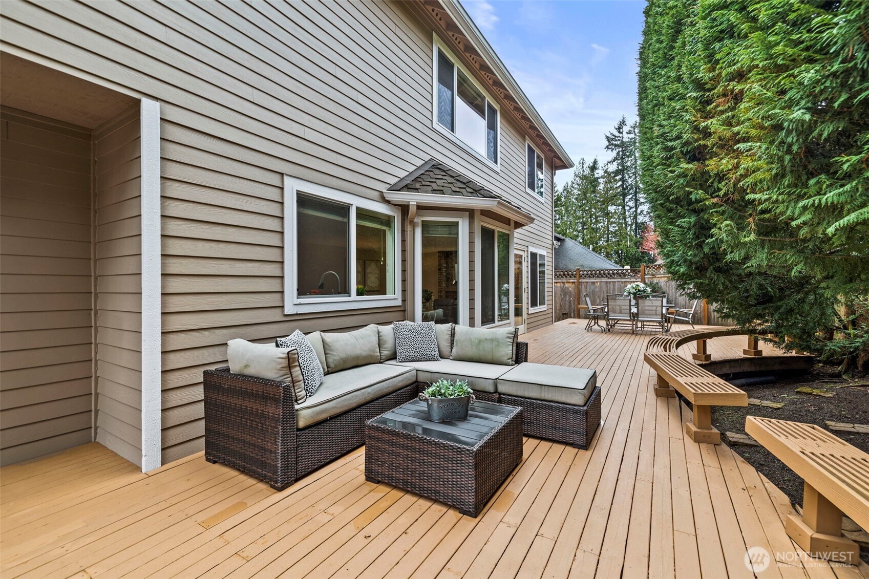 The generous entertainment deck.