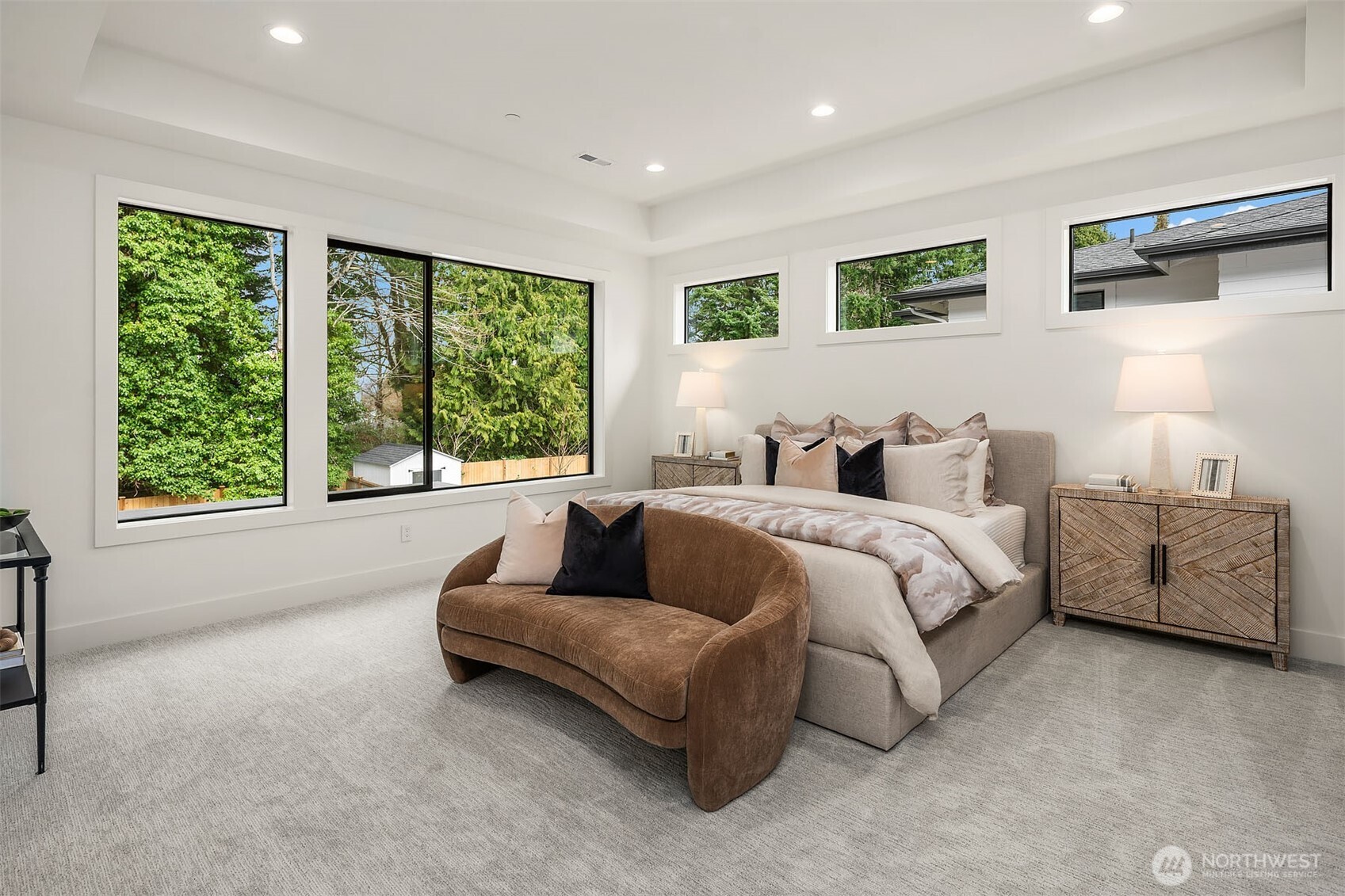 Designer primary suite with 5-piece bath