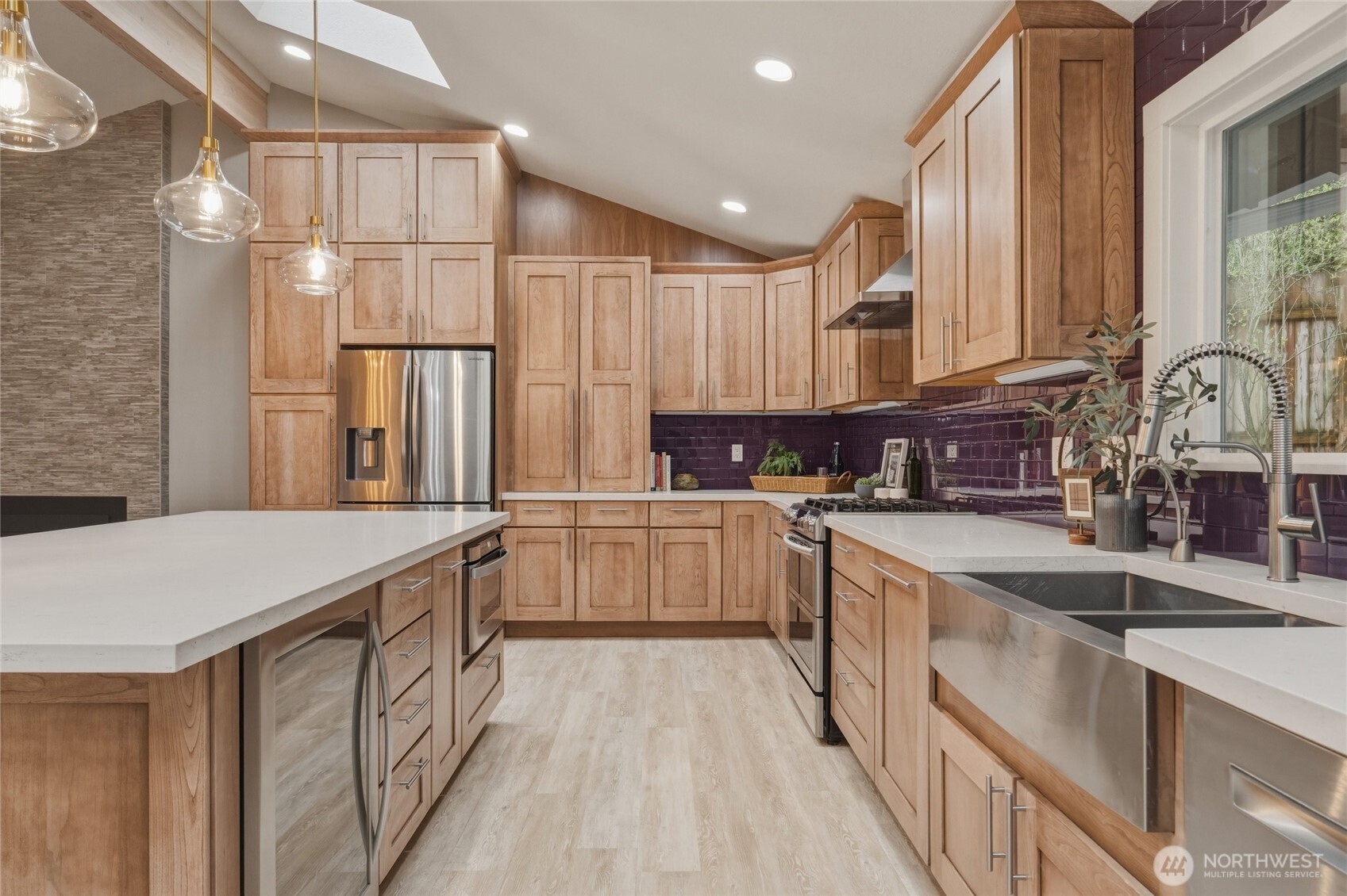 Built-in wine fridge.