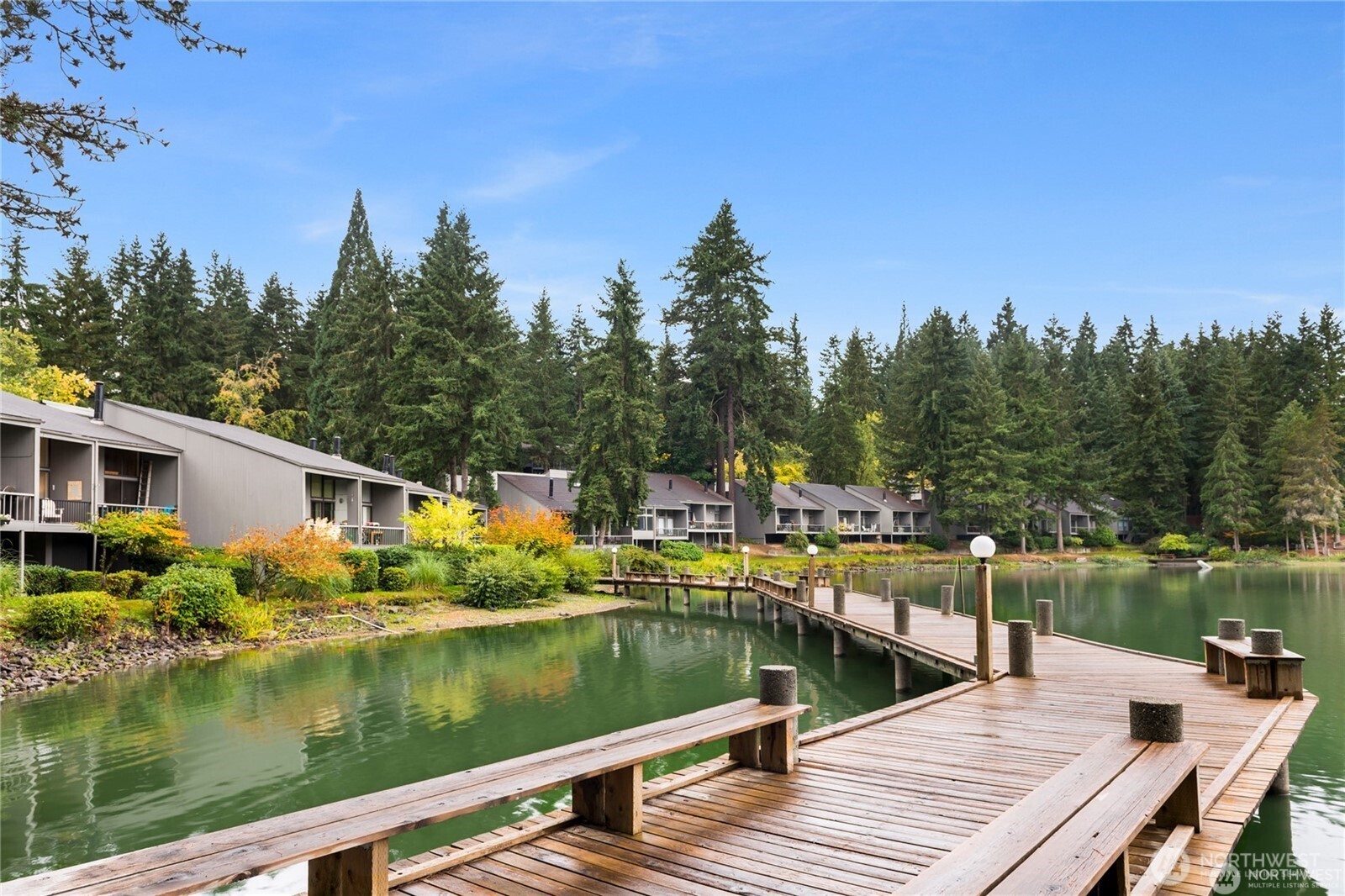 Walk along the docks and trails around the lake