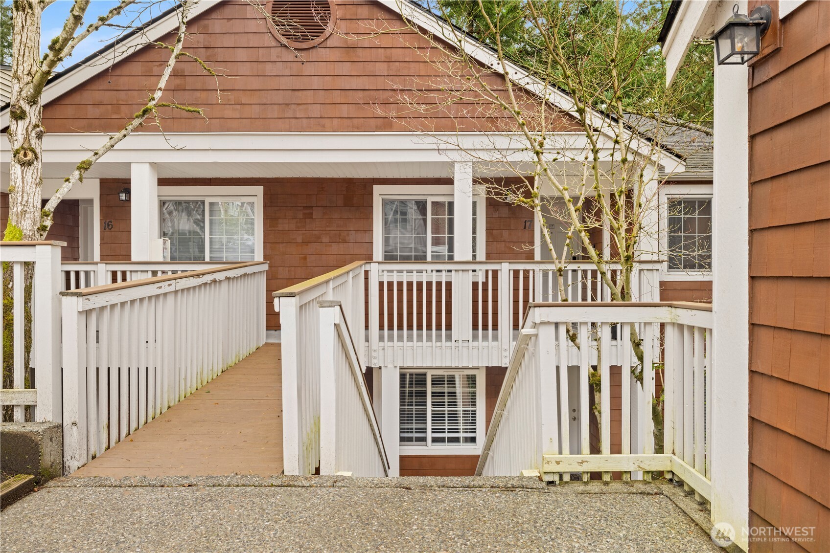 Stairs down to your private patio.