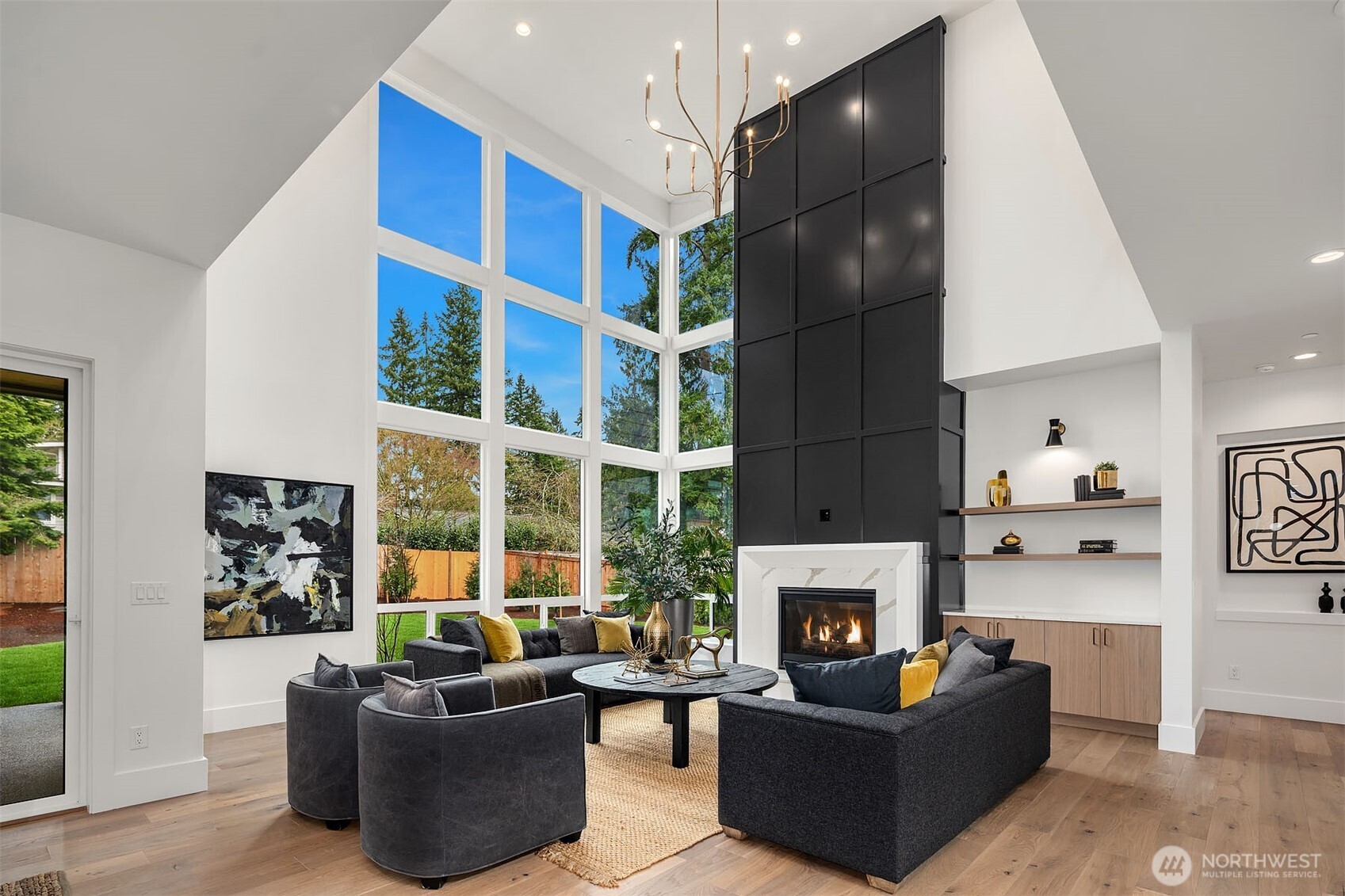 Dramatic two-story  vaulted foyer & great room
