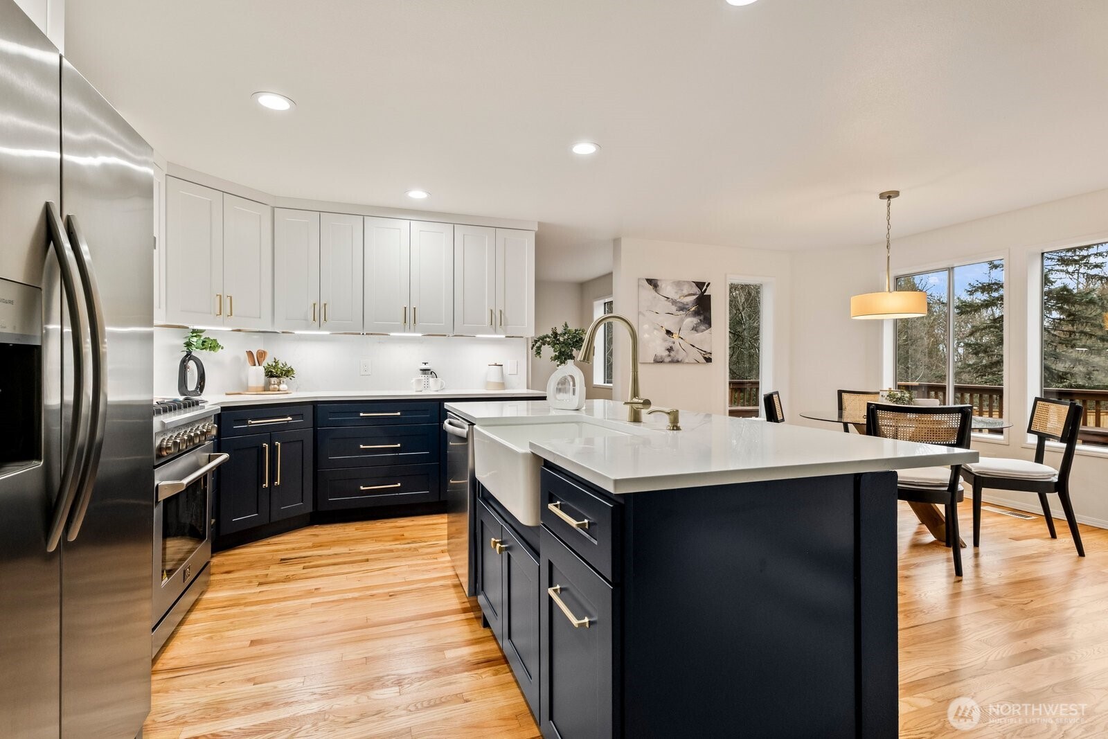 New LED overhead recessed lights and under cabinet lighting.