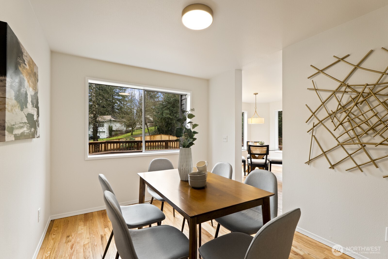 With backyard views and direct access into the kitchen.