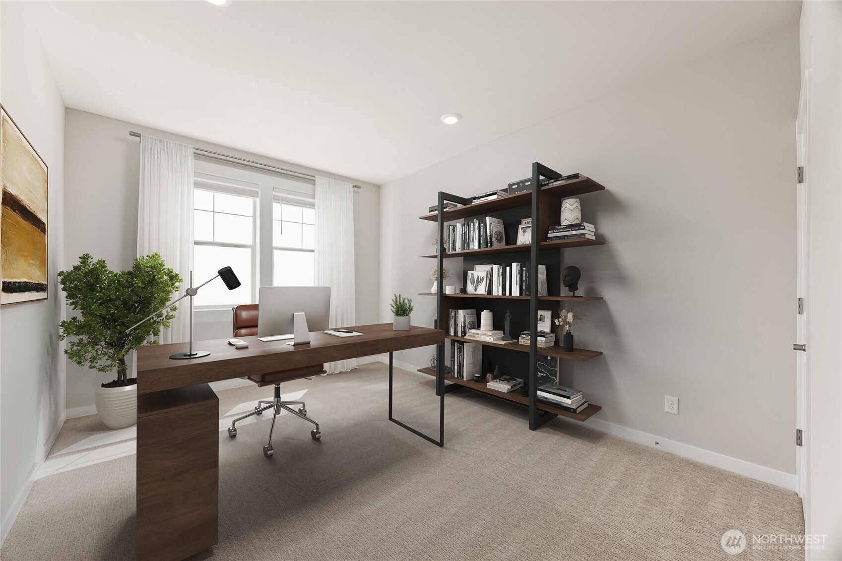 Main floor office, virtually Staged, showing a similar plan.